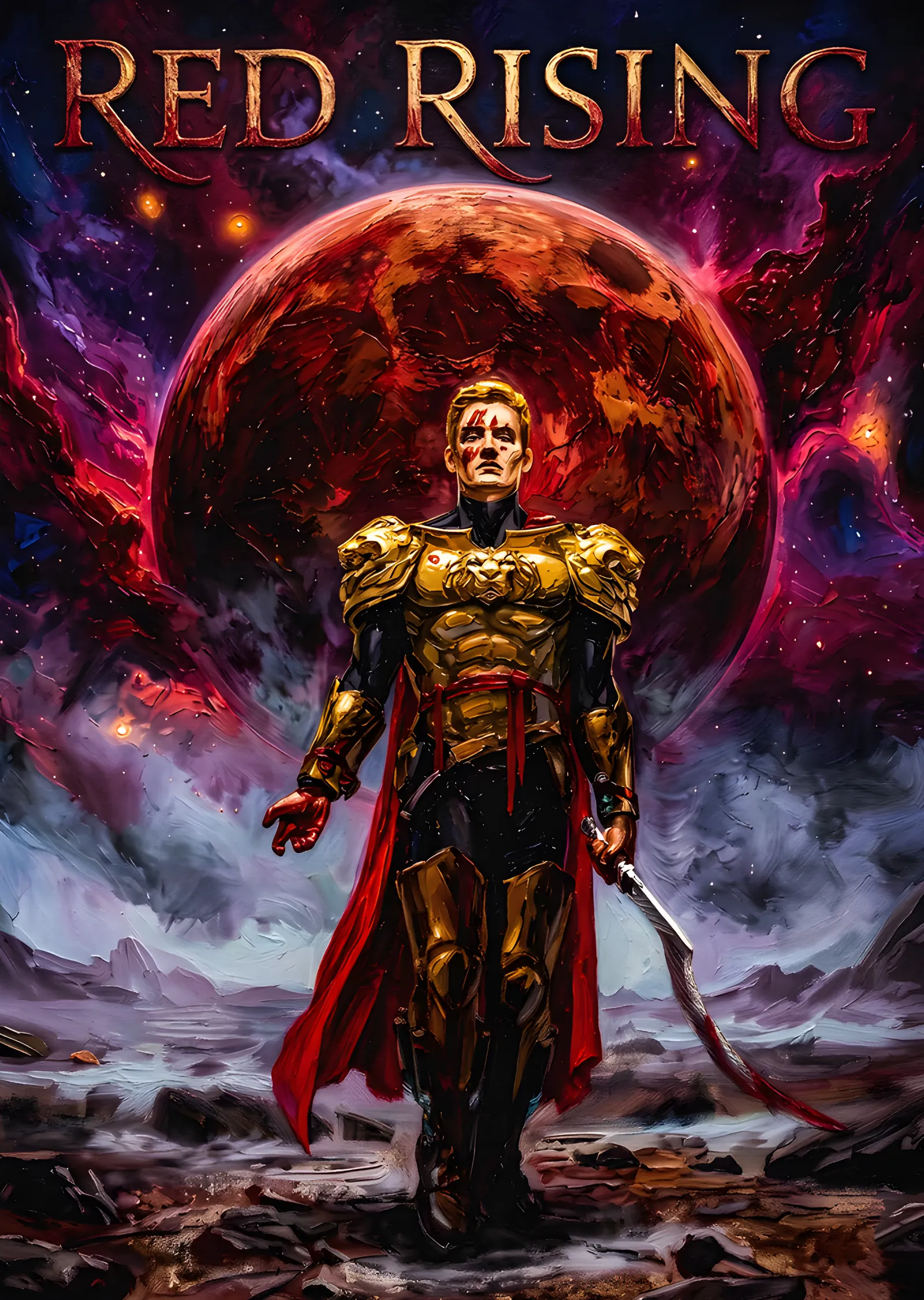 Red Rising - Mor Nebula metal tablo