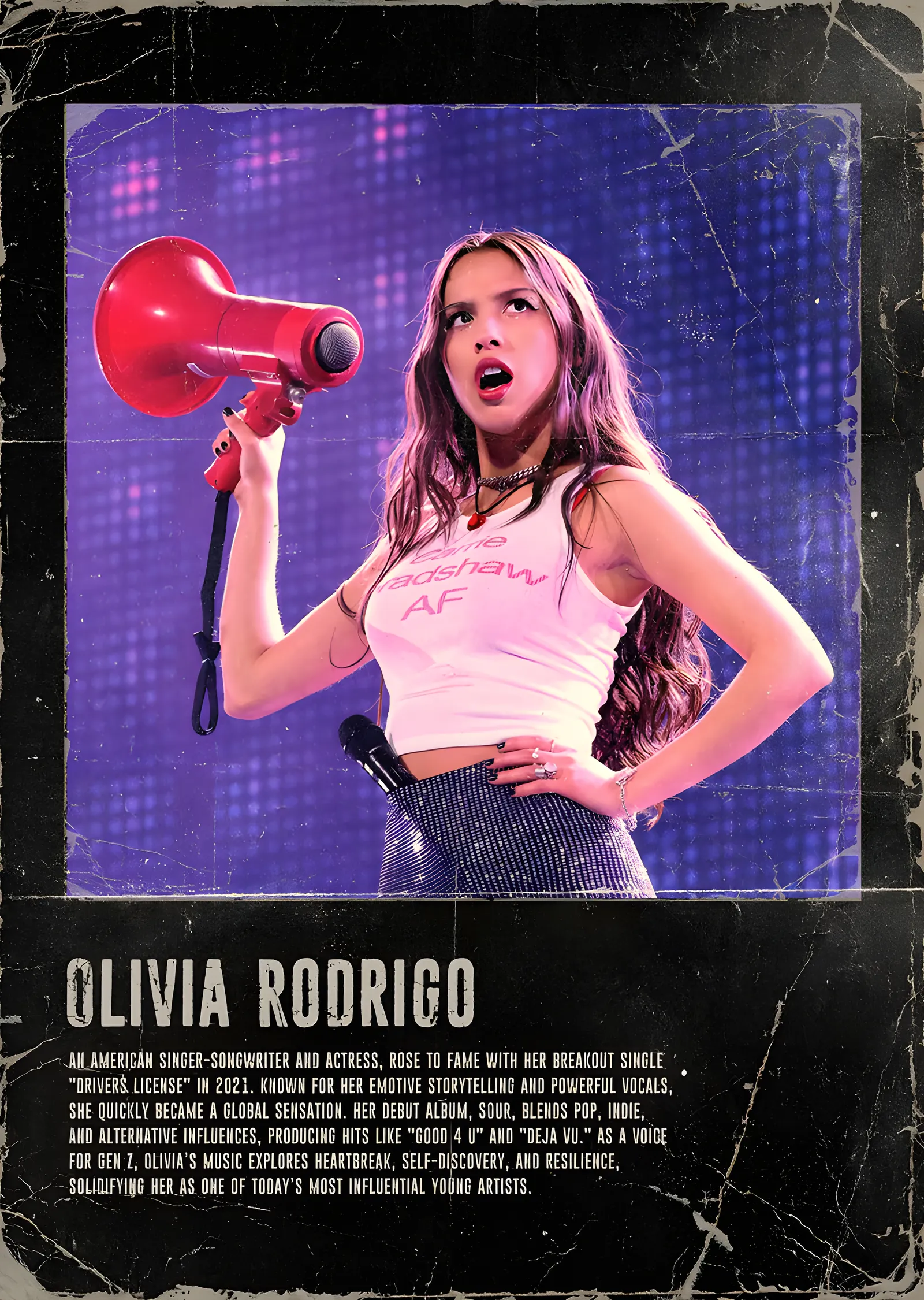 Olivia Rodrigo - Megafonlu Biyografi Posteri metal tablo