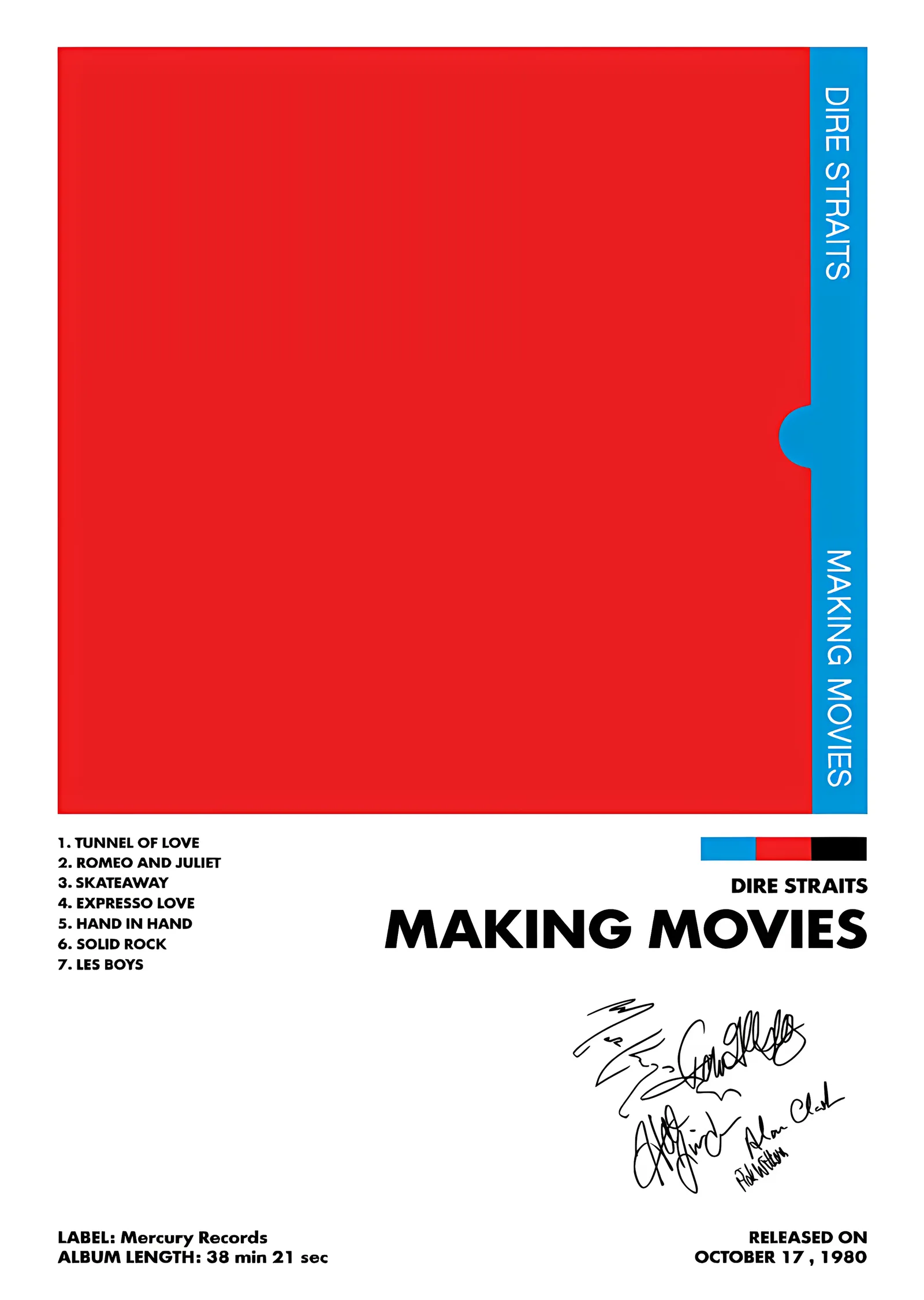 Dire Straits - Making Movies metal tablo