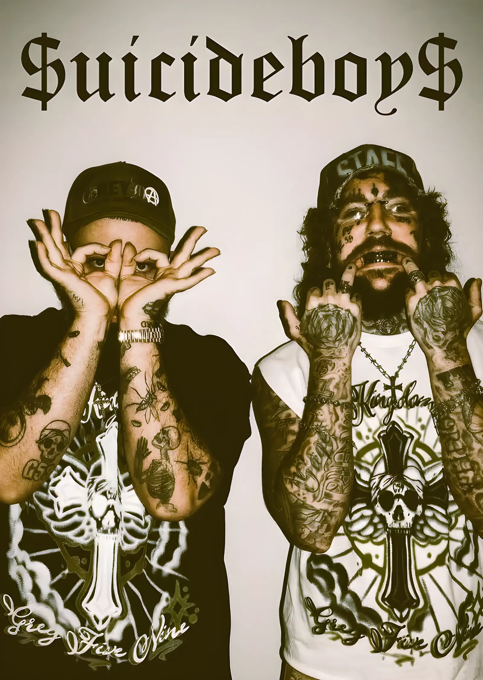 $uicideboy$ - Dövmeli İkili metal tablo
