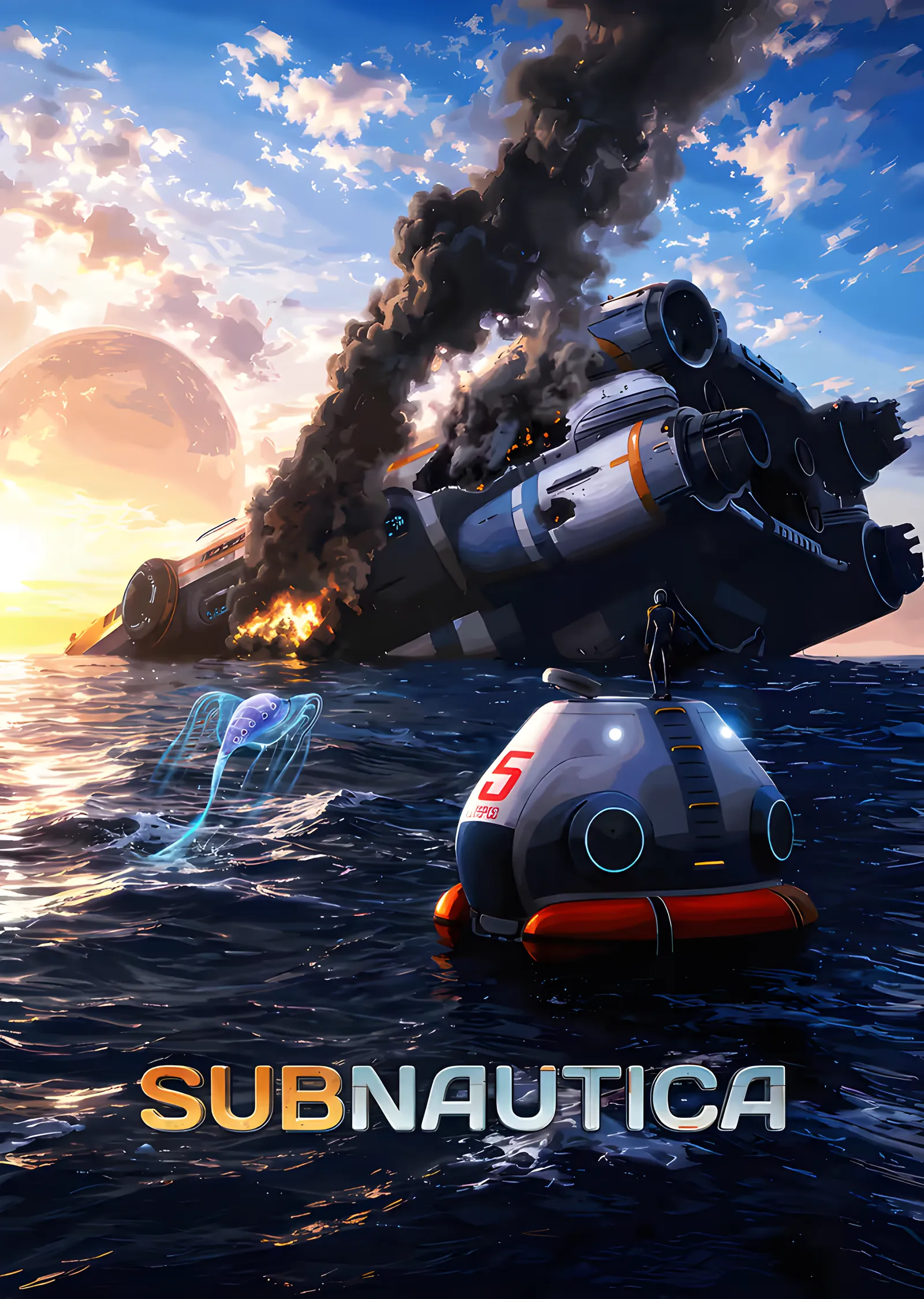 Subnautica: Gün Batımı Tonları metal tablo