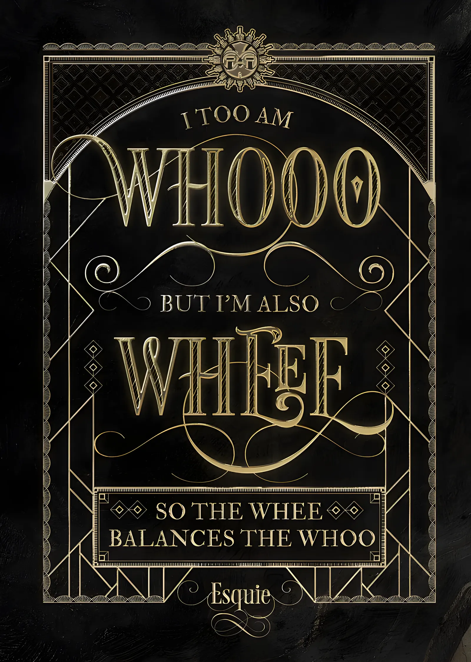 Whoo ve Whee - Art Deco Levha metal tablo