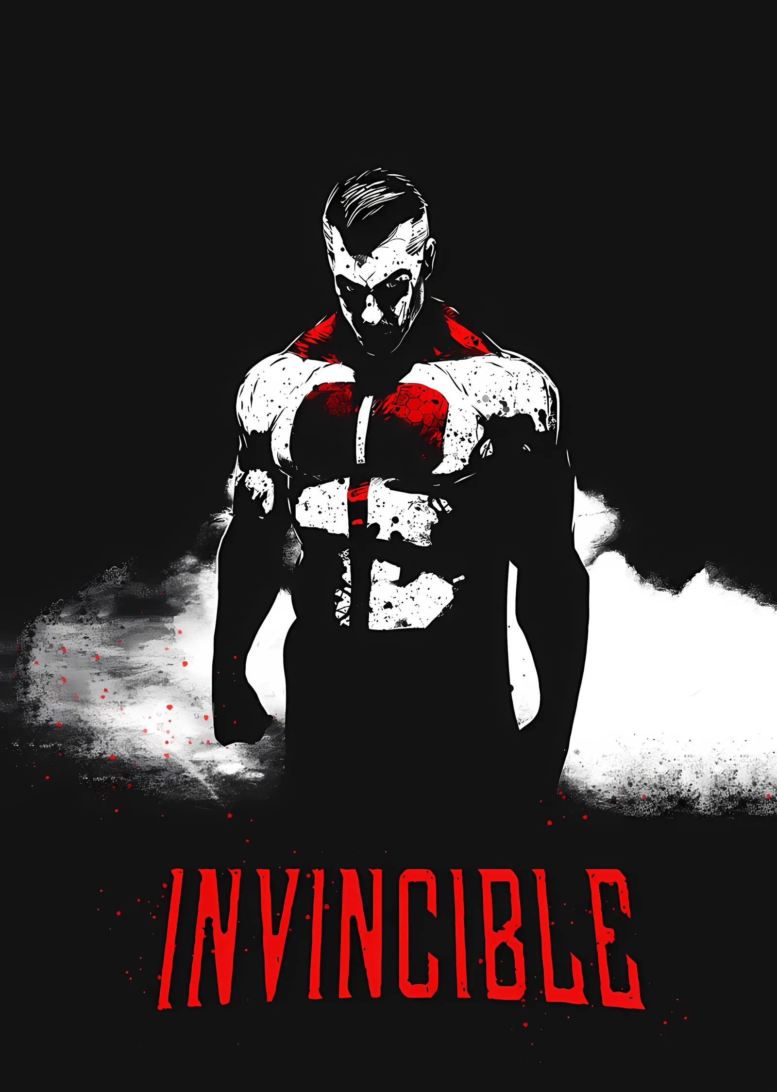 Invincible - Kan Sıçramış Siluet metal tablo