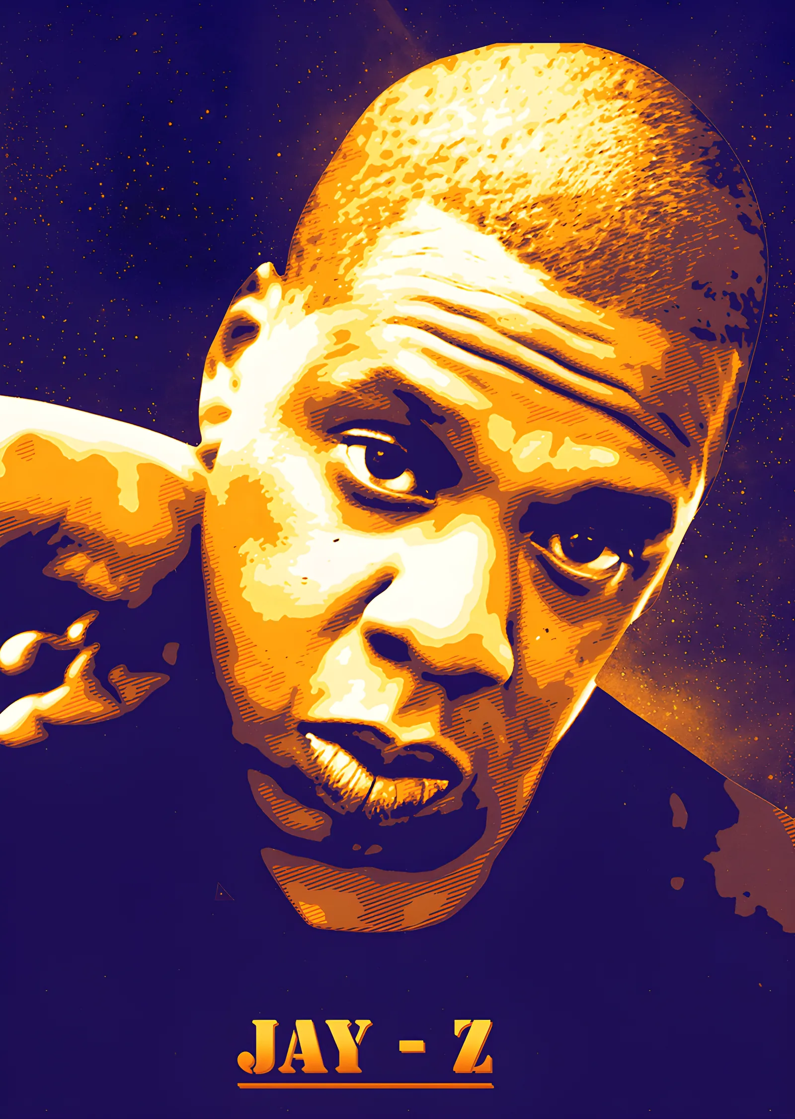 Jay-Z - Turuncu Mor Portre metal tablo