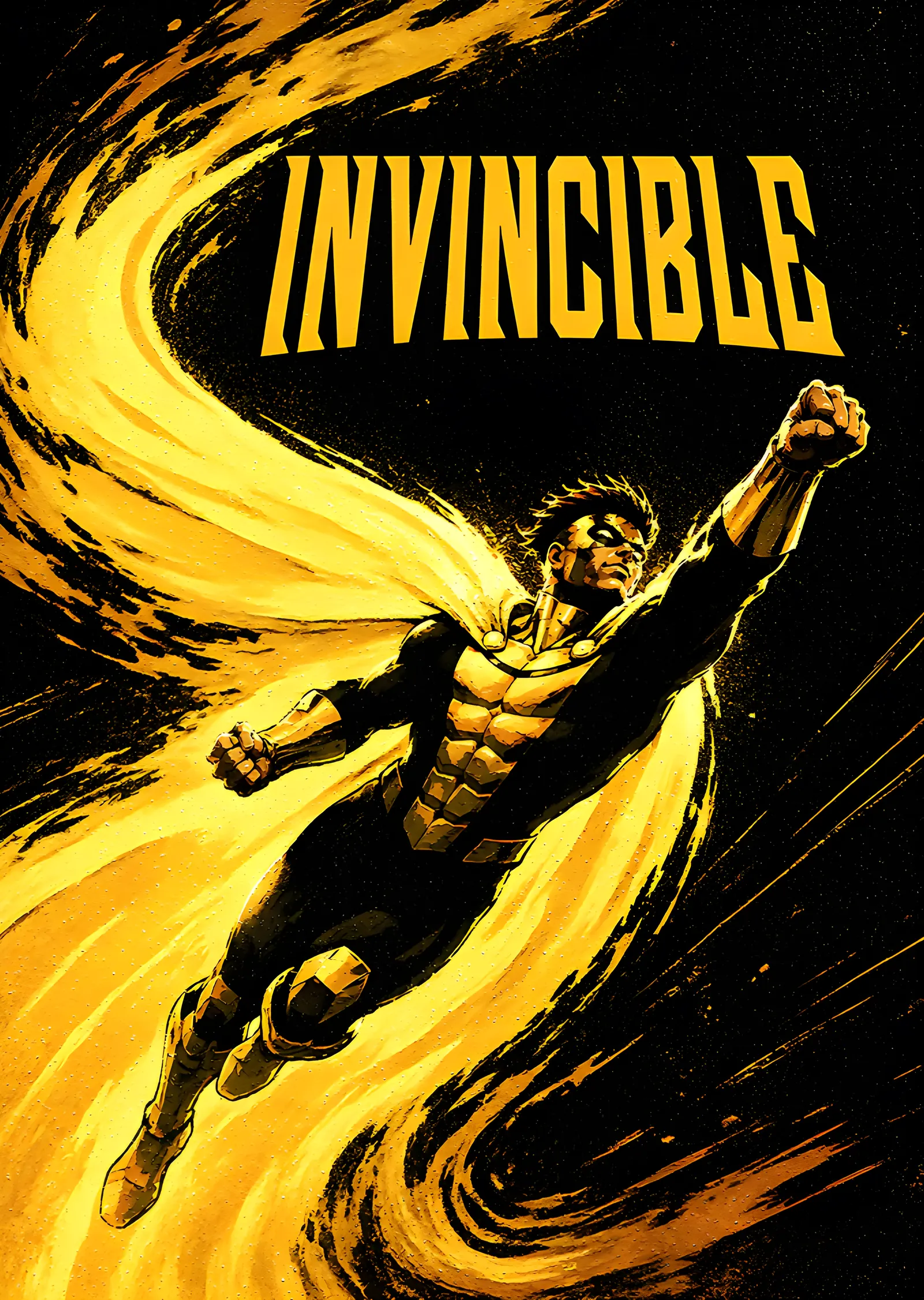 Invincible - Altın Sarısı Yükseliş metal tablo