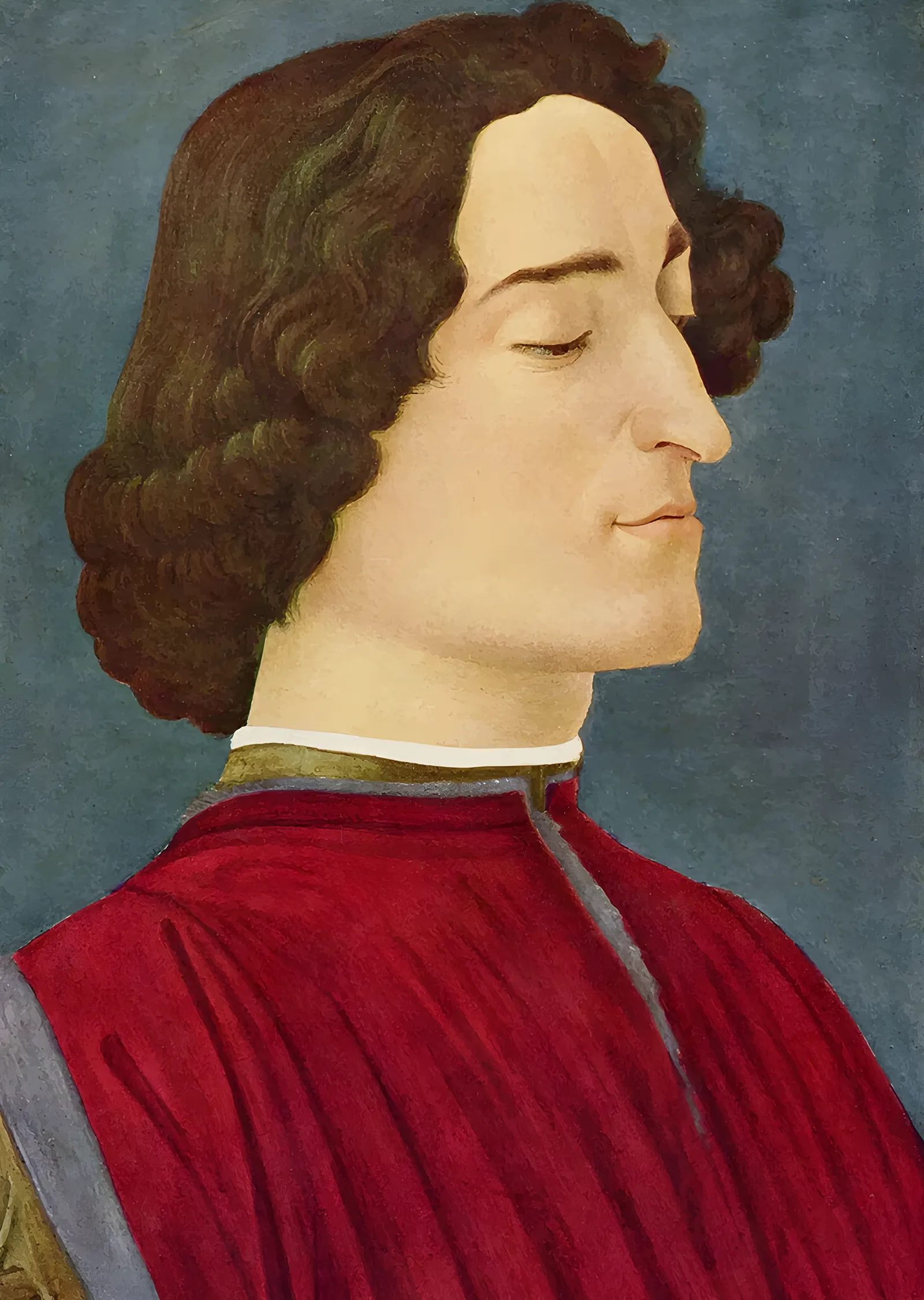 Botticelli - Kırmızı Cübbeli Profil metal tablo