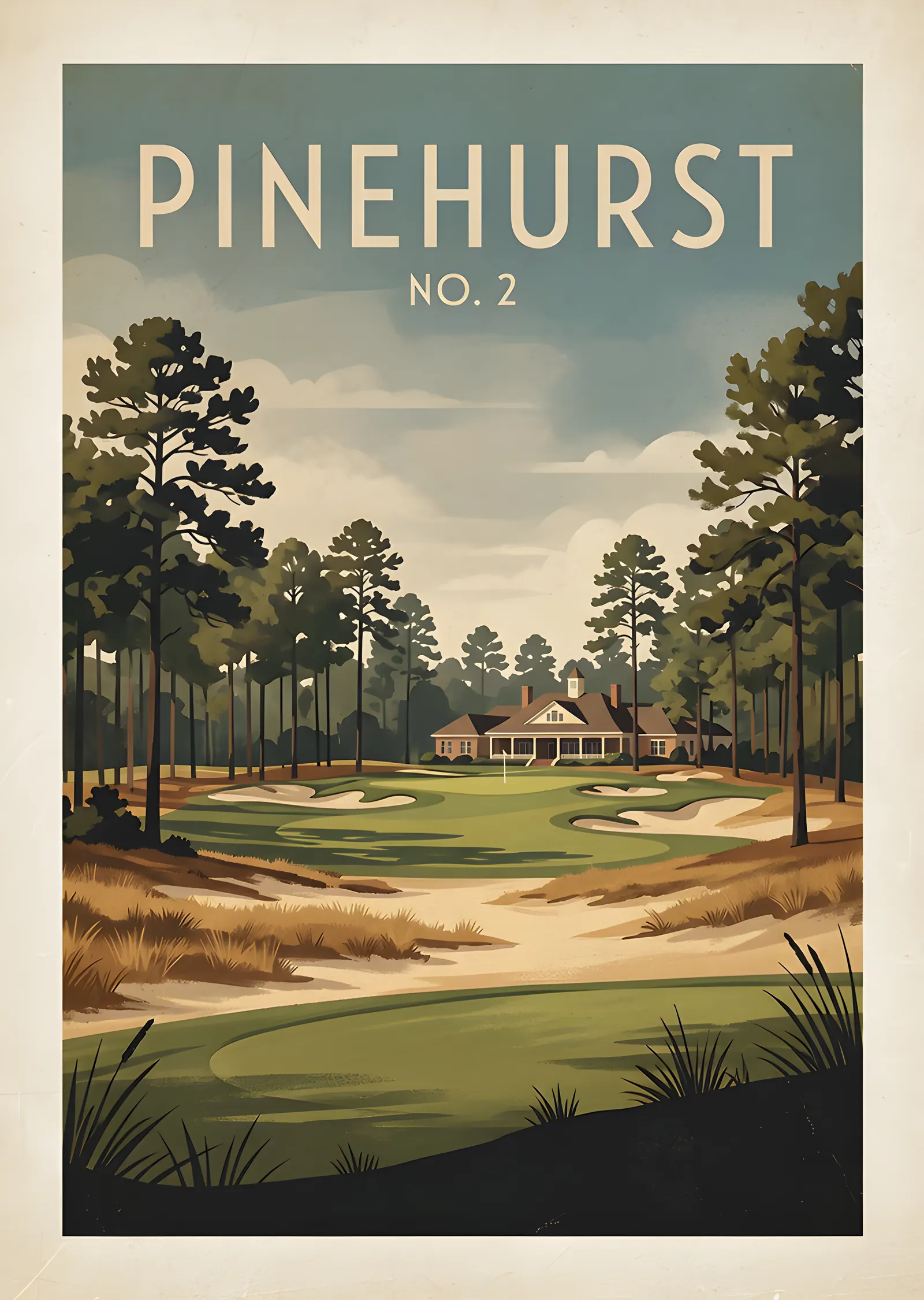 Pinehurst No. 2 - Golf Sahası metal tablo