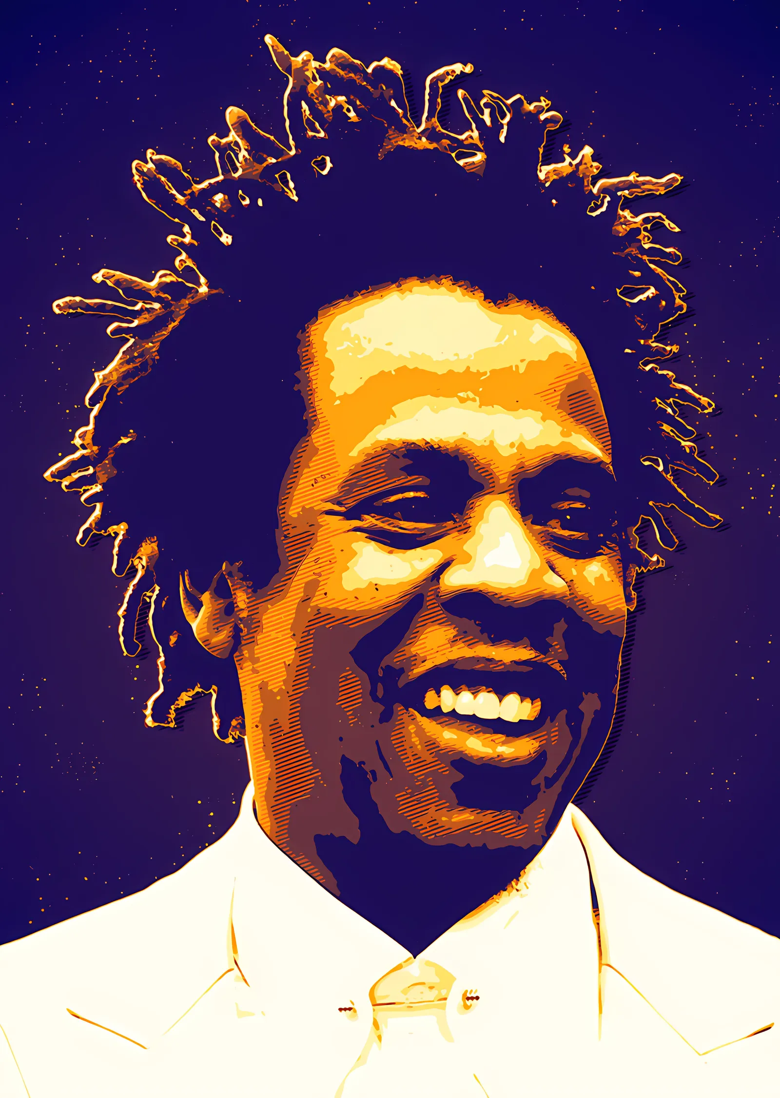 Jay-Z - Mor Zeminde Gülümseyen Portre metal tablo