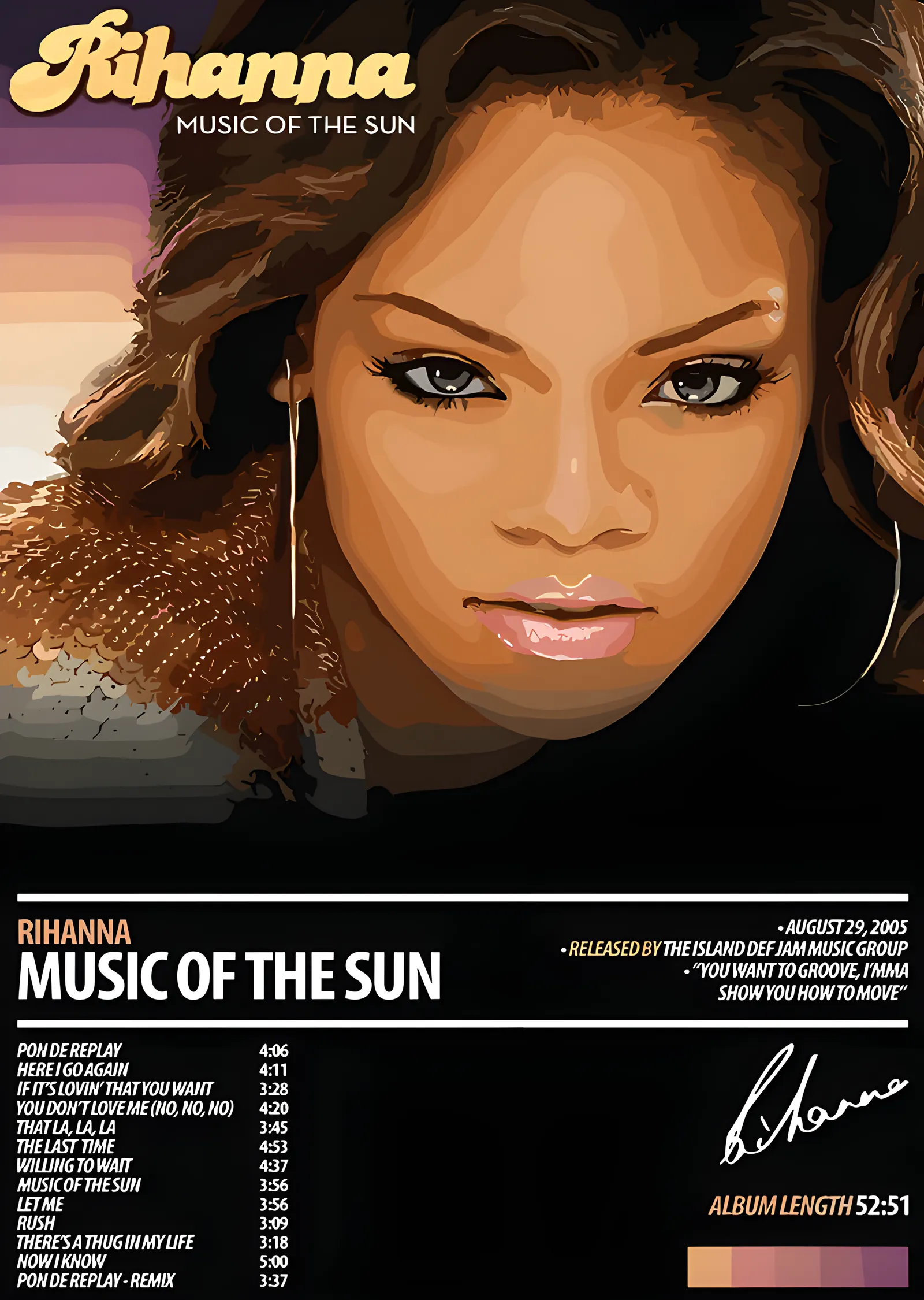 Rihanna - Music of the Sun metal tablo