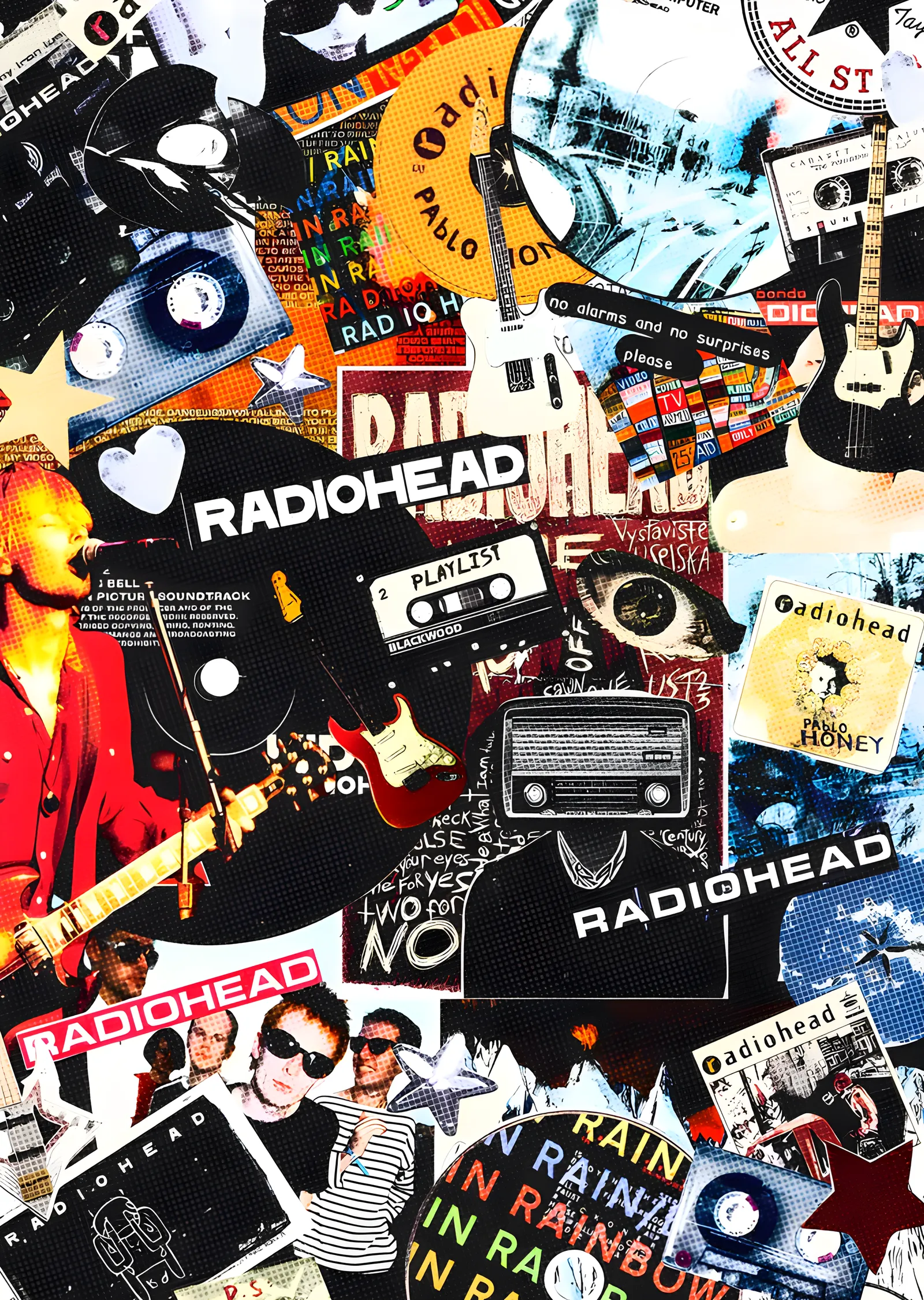 Radiohead - Kolaj Duvarı metal tablo