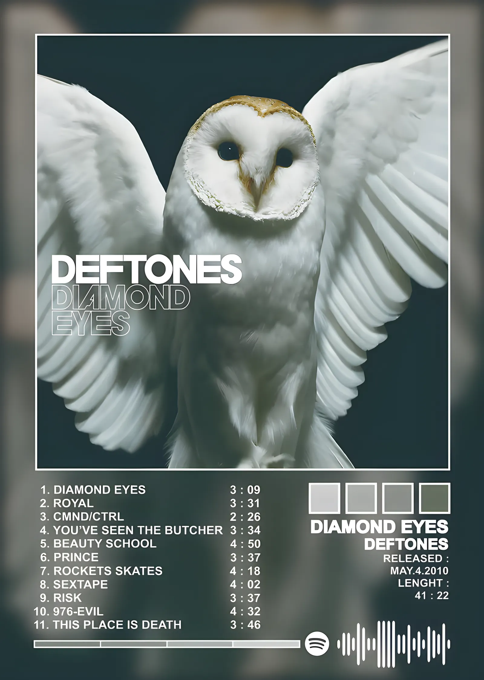 Deftones - Diamond Eyes Künyesi metal tablo