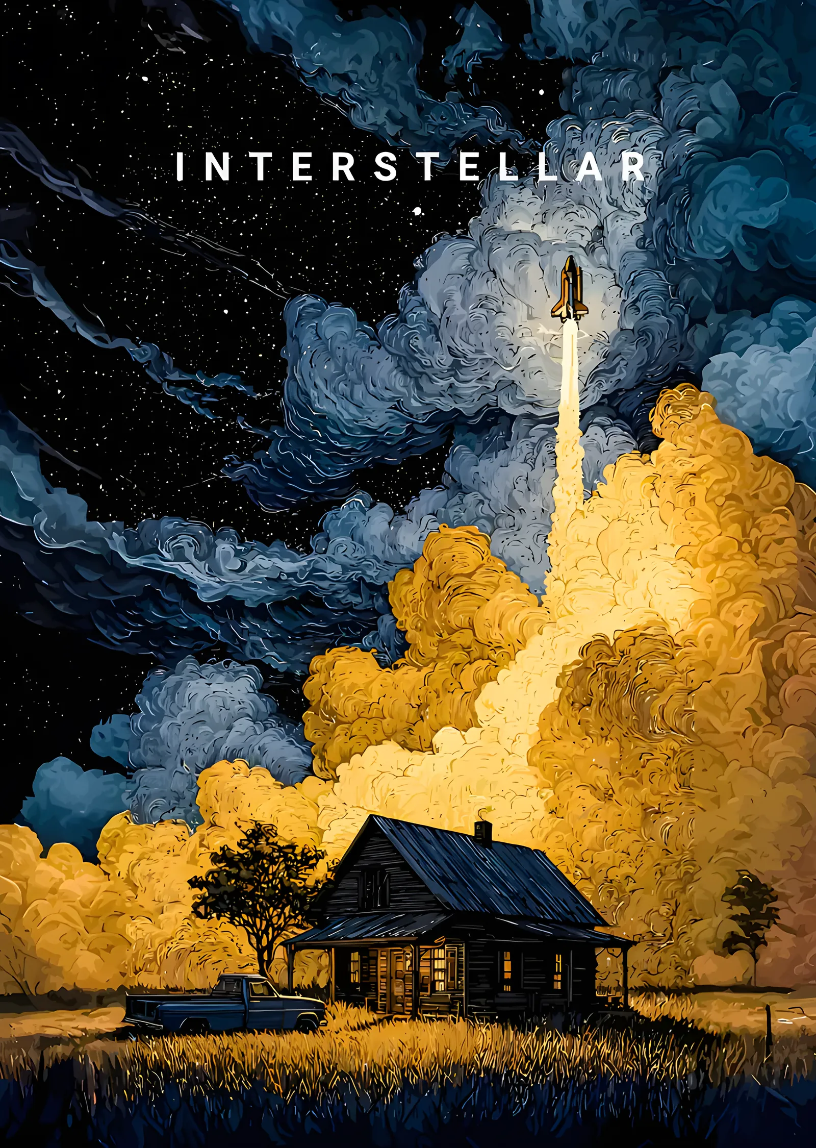 Interstellar - Kalkış metal tablo