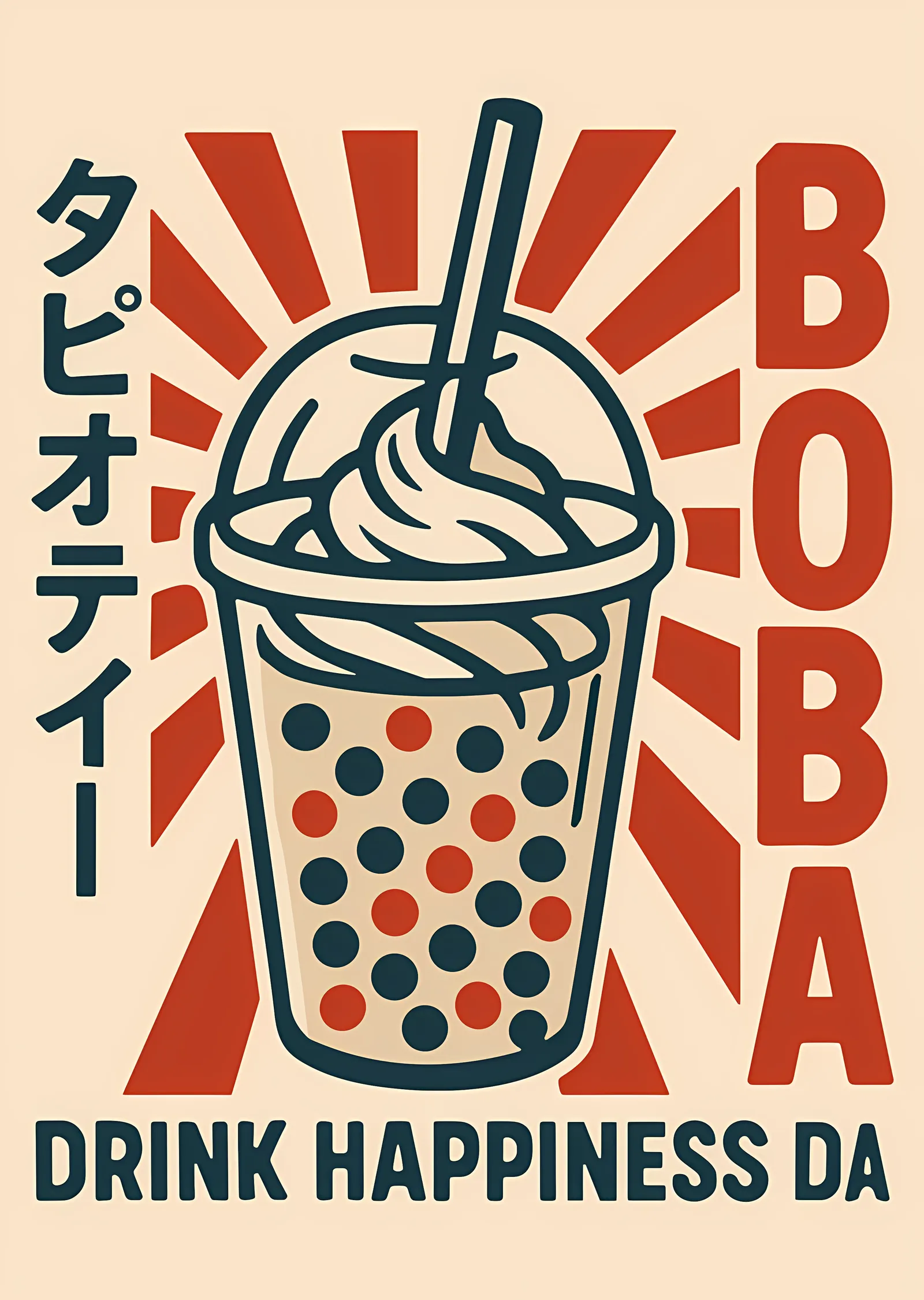 Boba - Drink Happiness metal tablo