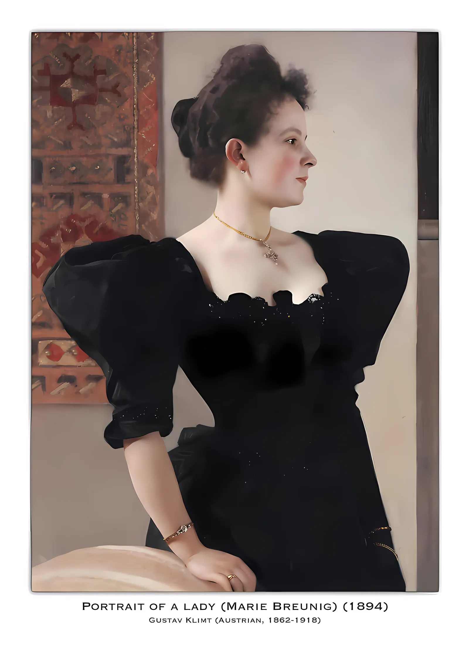 Gustav Klimt - Marie Breunig Portresi metal tablo