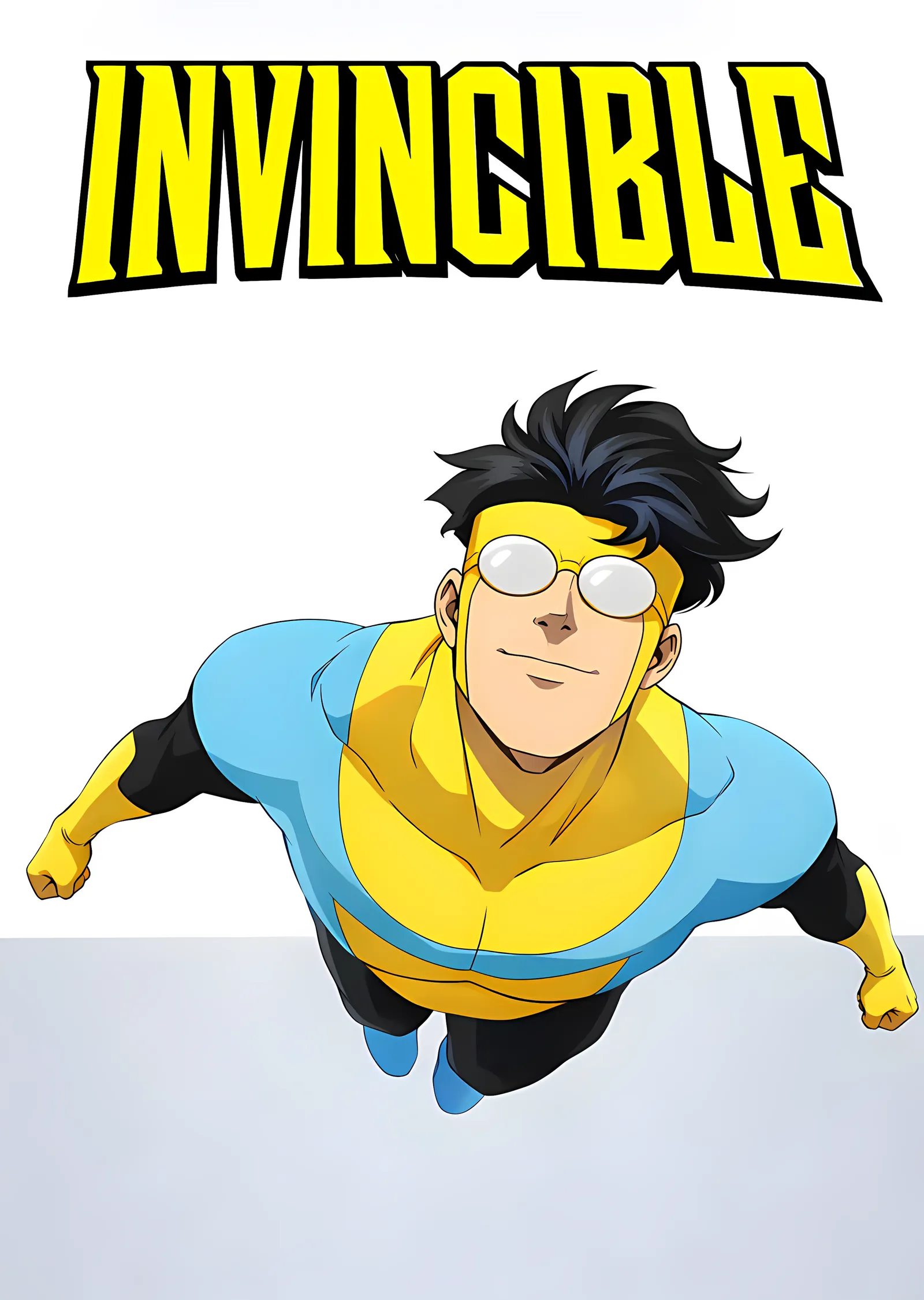 Invincible - Beyaz Zeminde Uçuş metal tablo