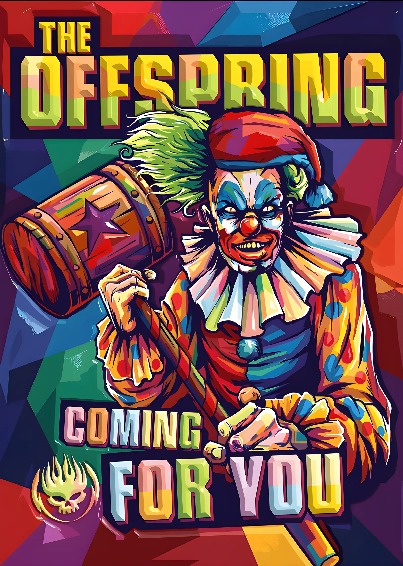 The Offspring - Renkli Palyaço Afişi metal tablo