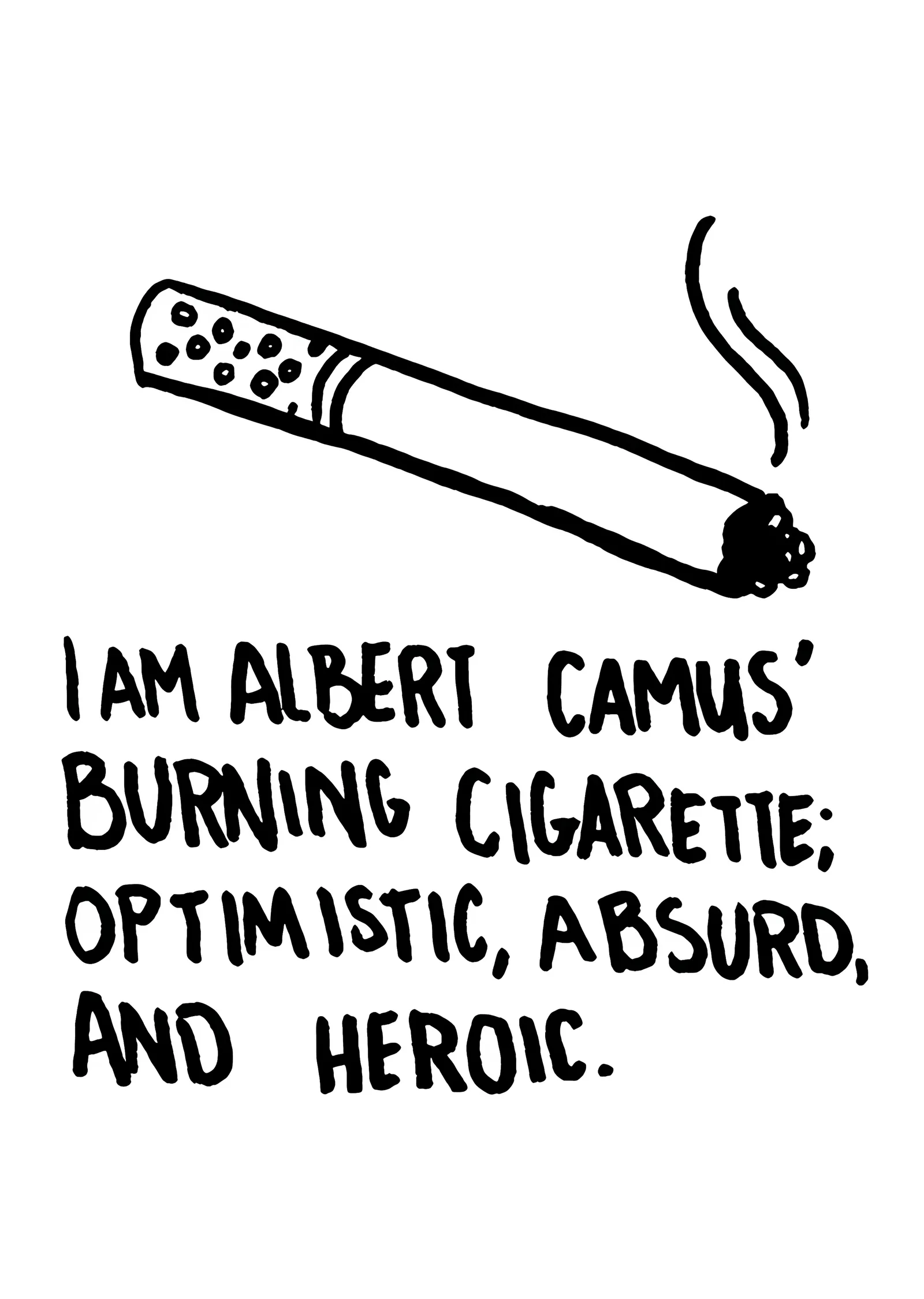 Albert Camus'nün Yanan Sigarası metal tablo