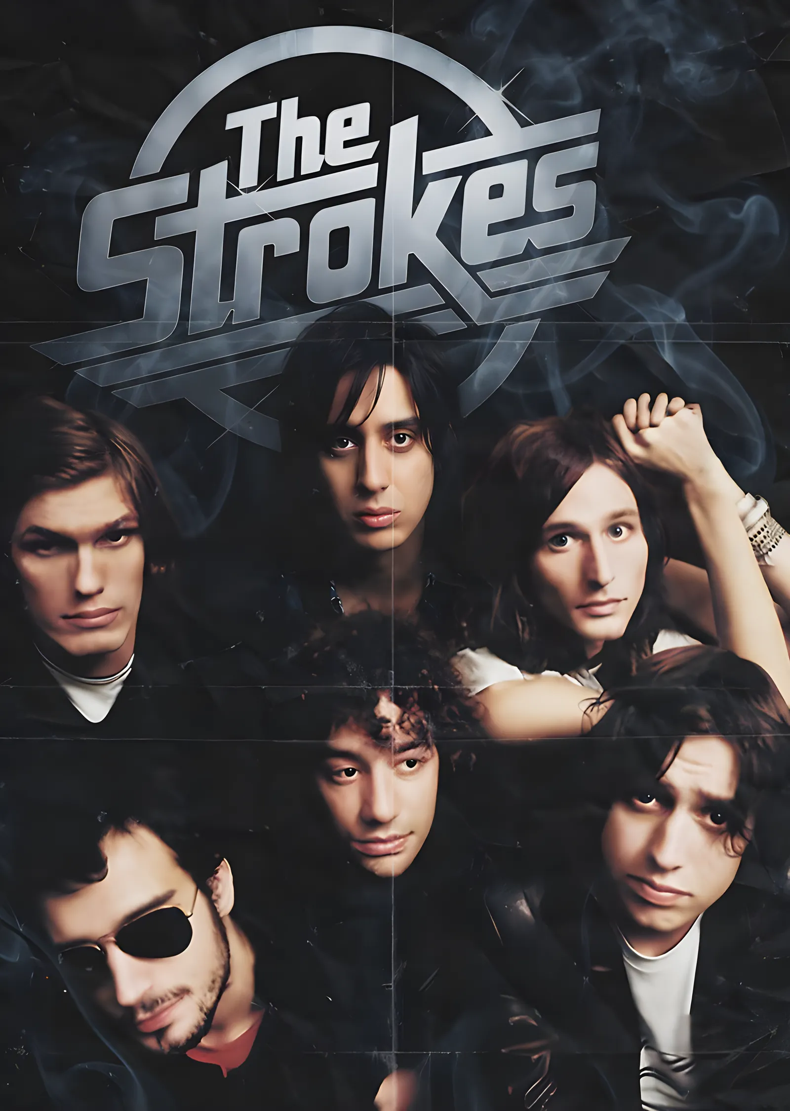 The Strokes - Dumanlı Grup Portresi metal tablo
