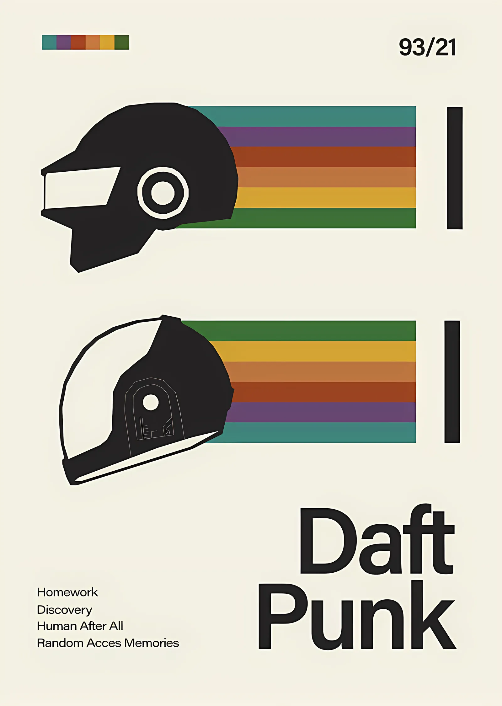 Daft Punk - Kasklar metal tablo