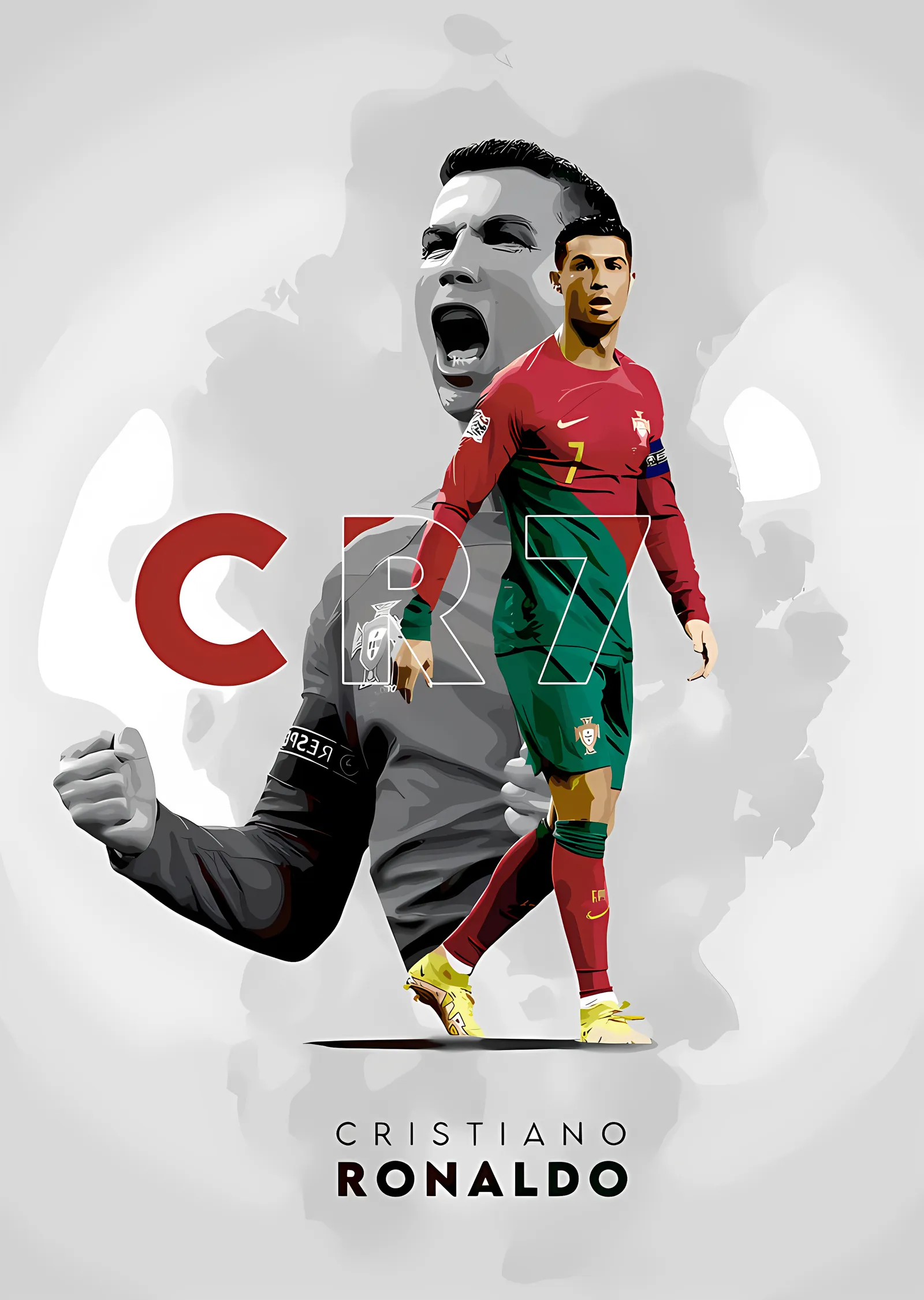 Cristiano Ronaldo - CR7 Çift Figür metal tablo