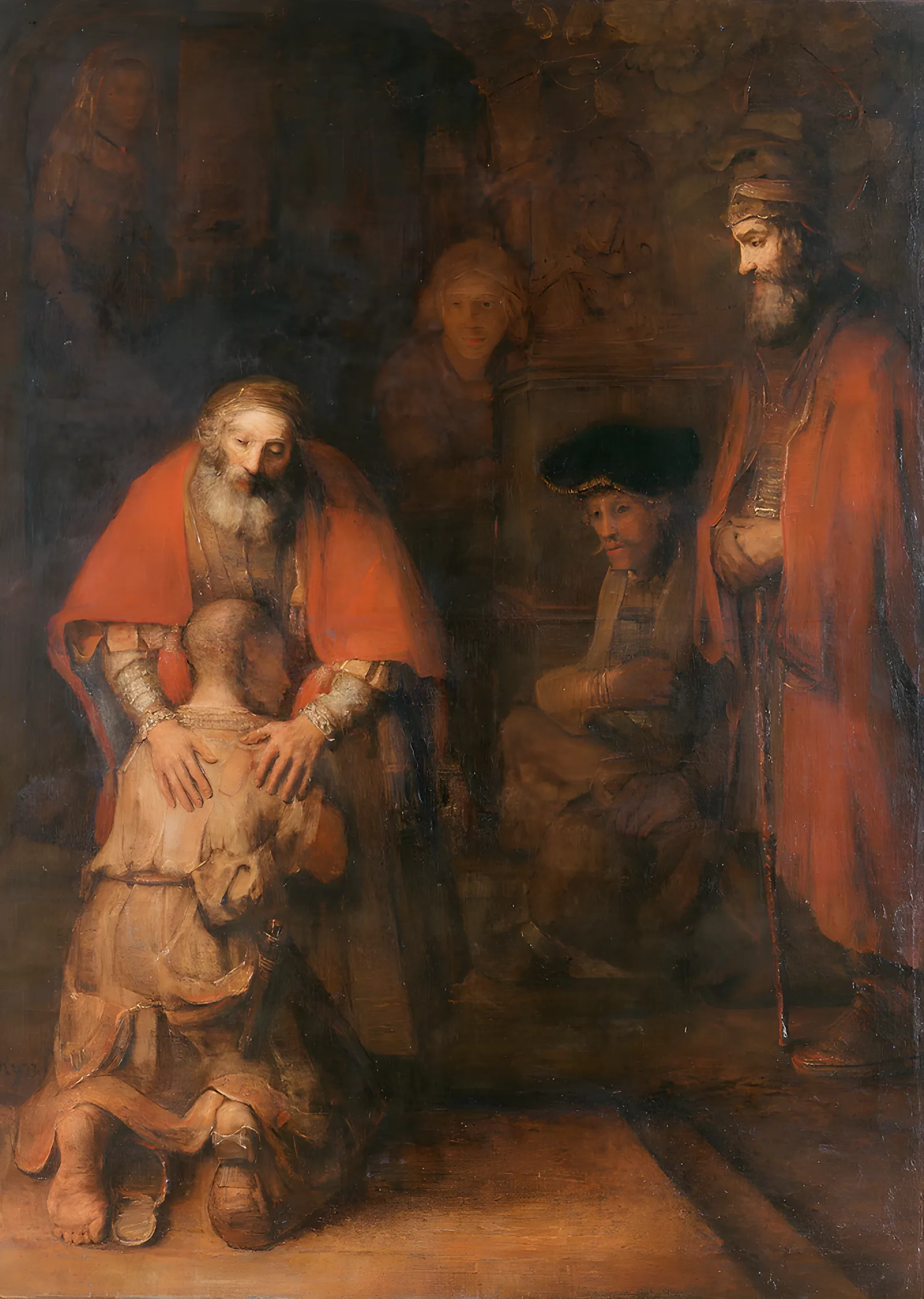 Savurgan Oğlun Dönüşü - Tanıklar - Rembrandt metal tablo