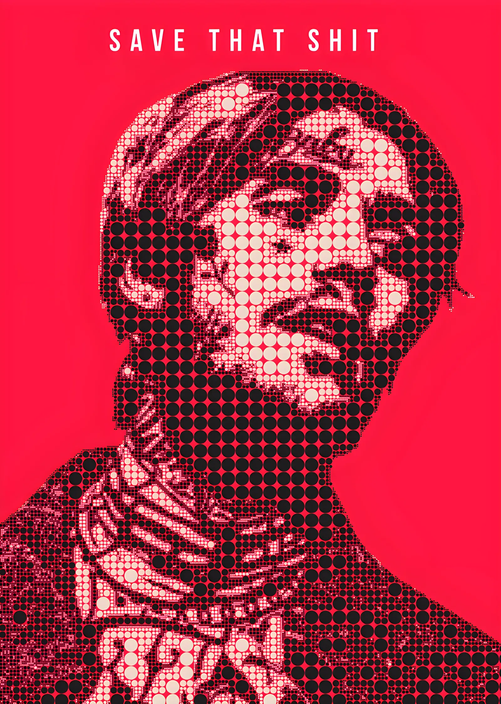 Lil Peep - Kırmızı Halftone Portre metal tablo