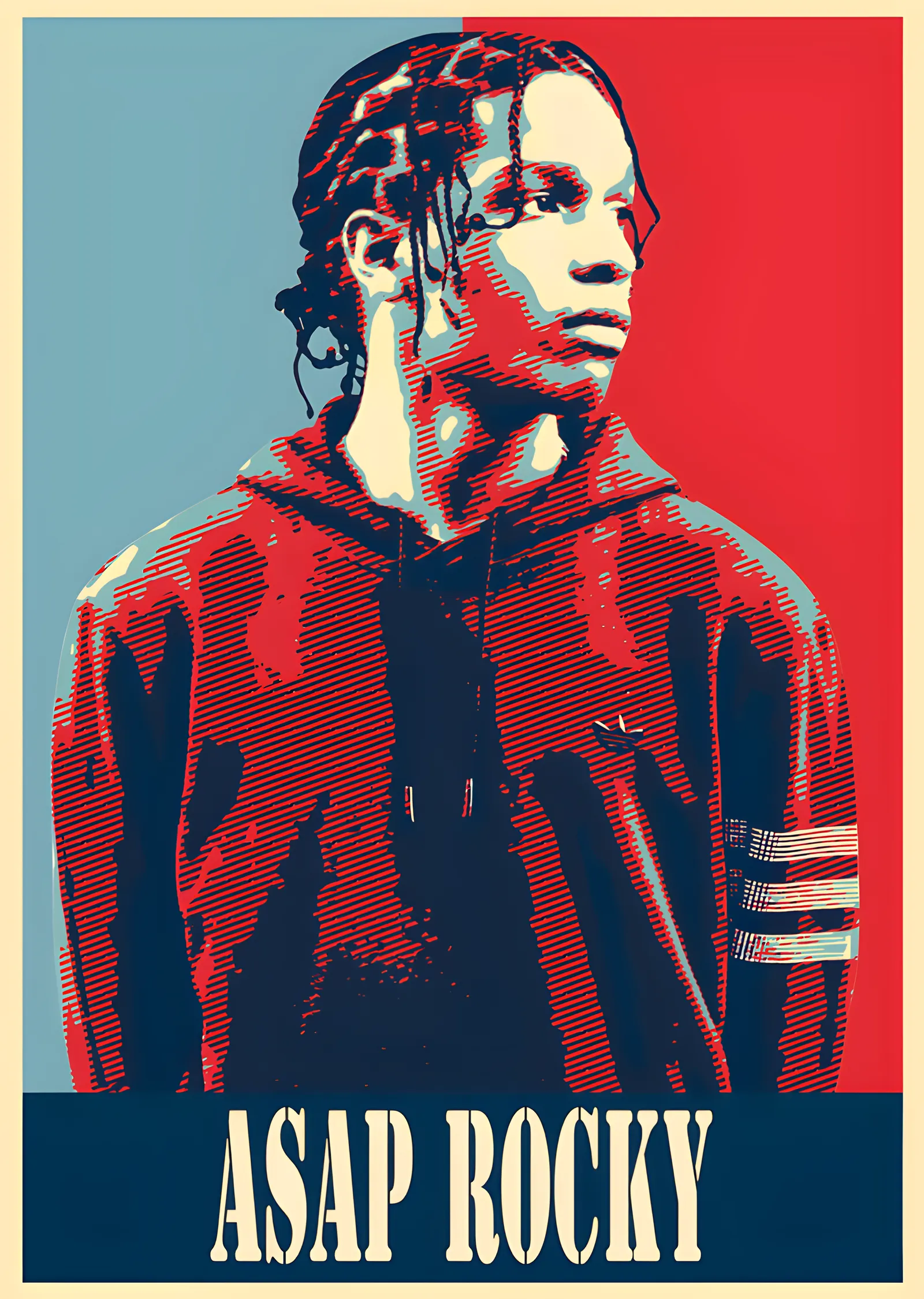 ASAP Rocky - Kırmızı Kapüşonlu Poster metal tablo