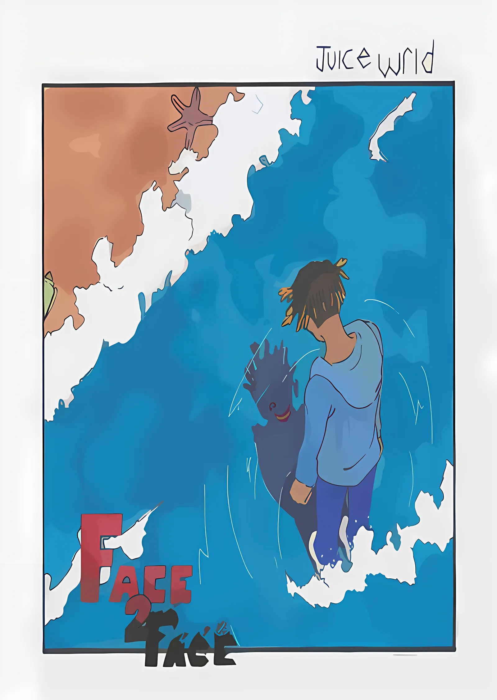 Juice WRLD - Face 2 Face Su Sahnesi metal tablo