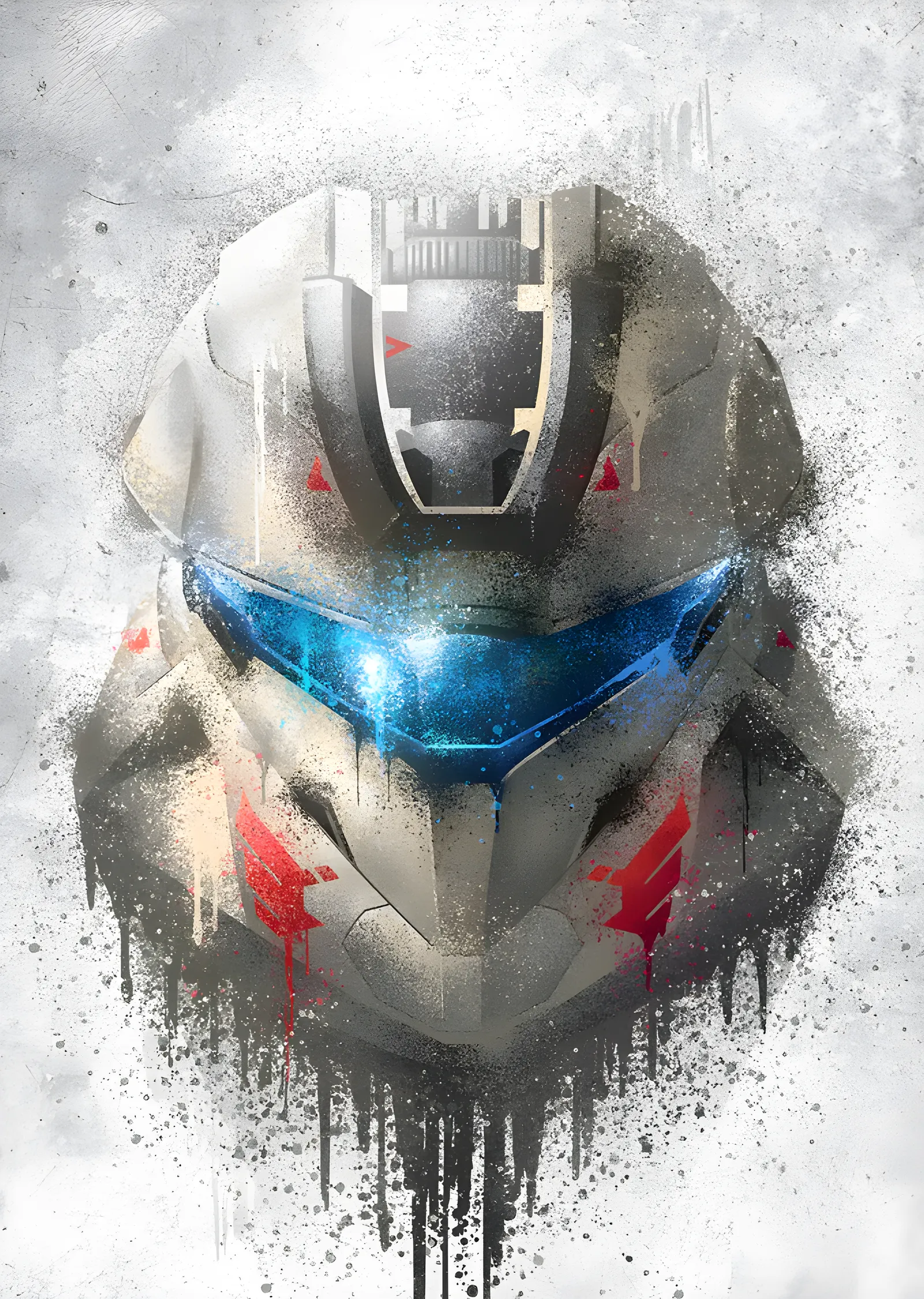 Damlayan Boyada Mecha Kask metal tablo
