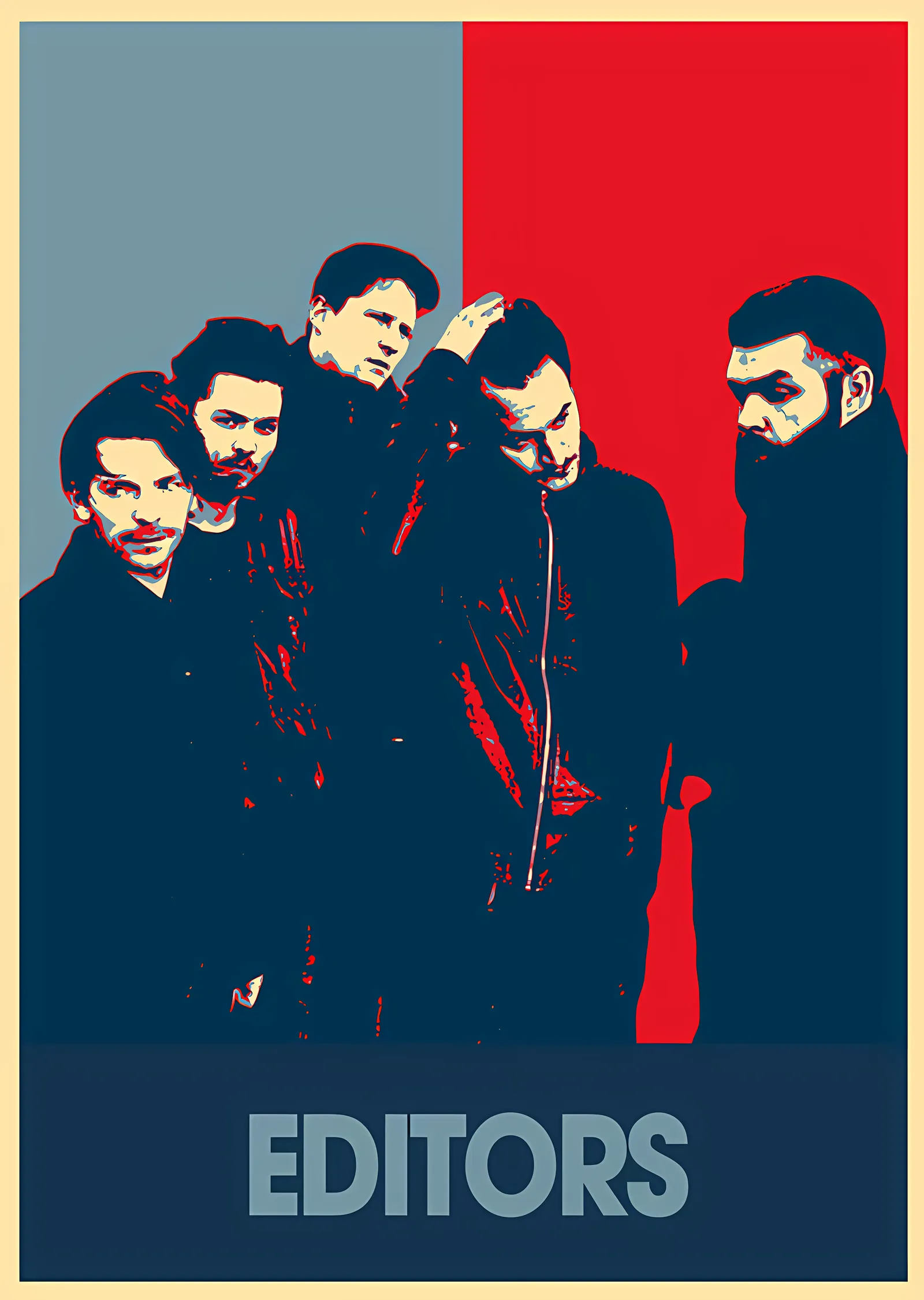 Editors - Kırmızı Mavi Grup Karesi metal tablo