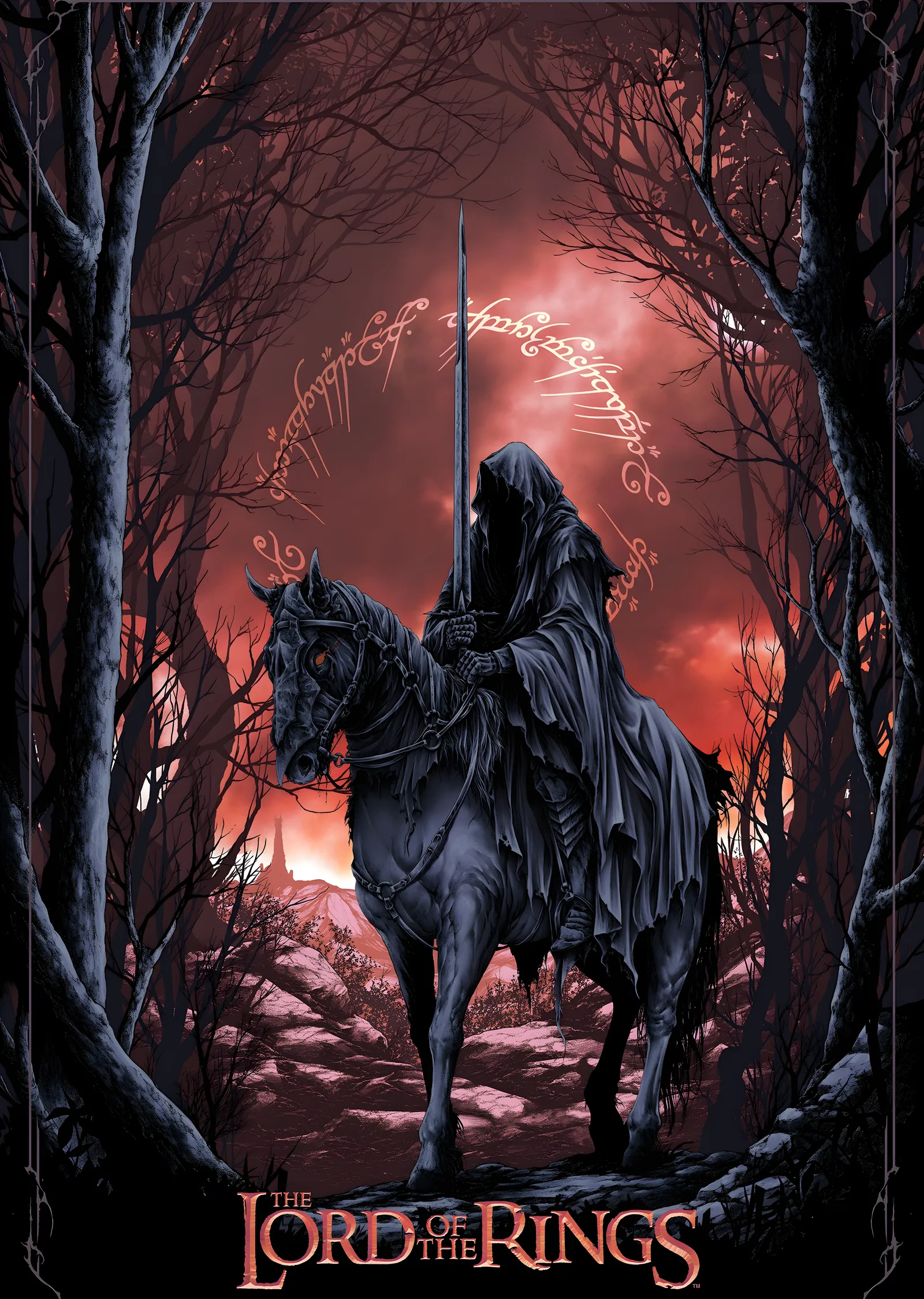 The Lord of the Rings - Karanlık Ormanda Atlı metal tablo