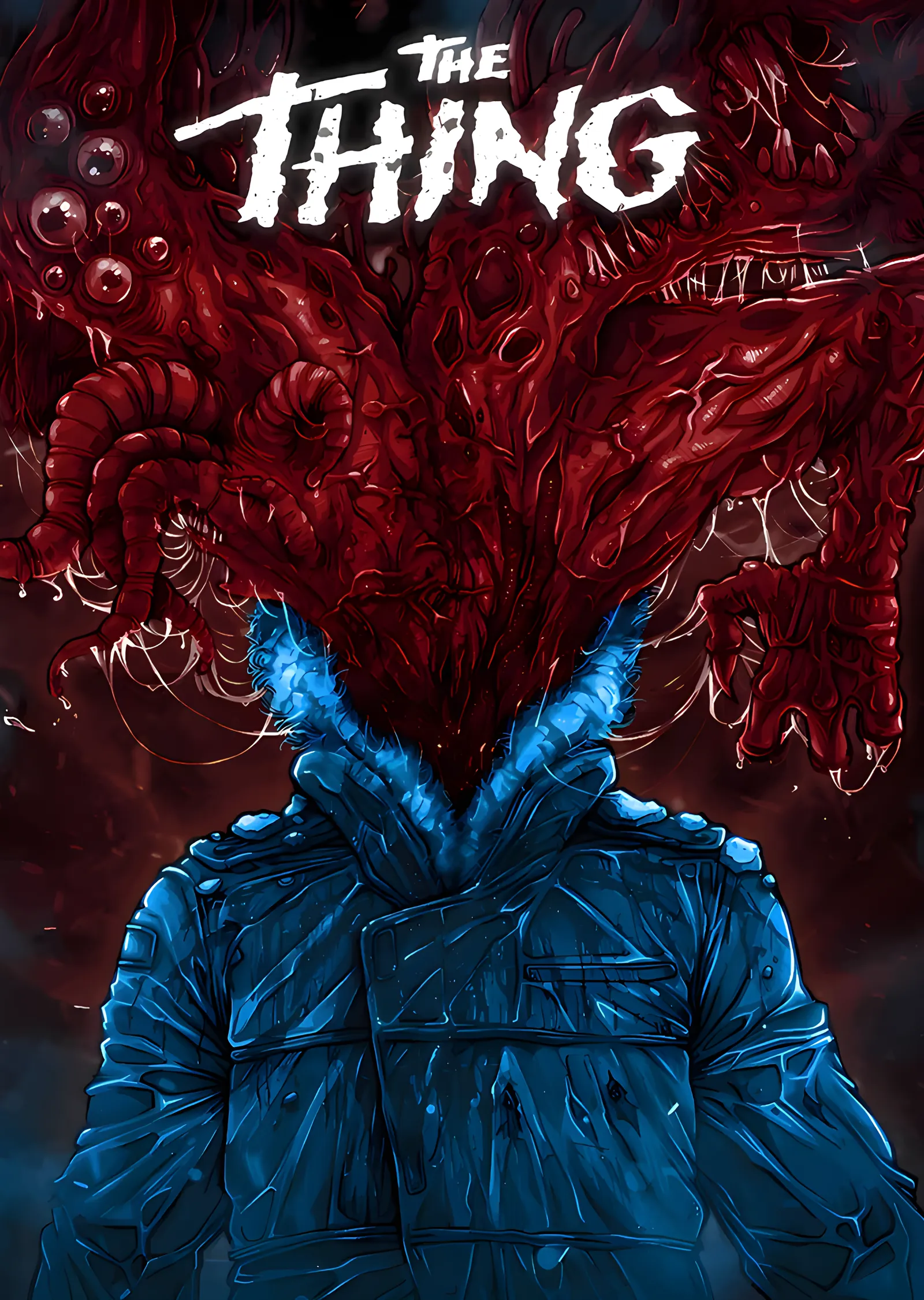 The Thing: Kırmızı Yaratık ve Mavi Parka metal tablo
