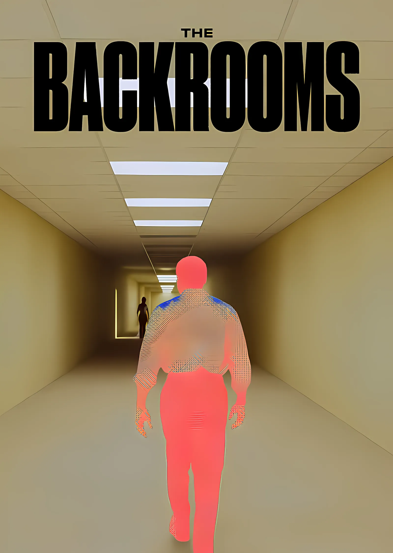 Backrooms - Kırmızı Figür ve Uzayan Koridor metal tablo