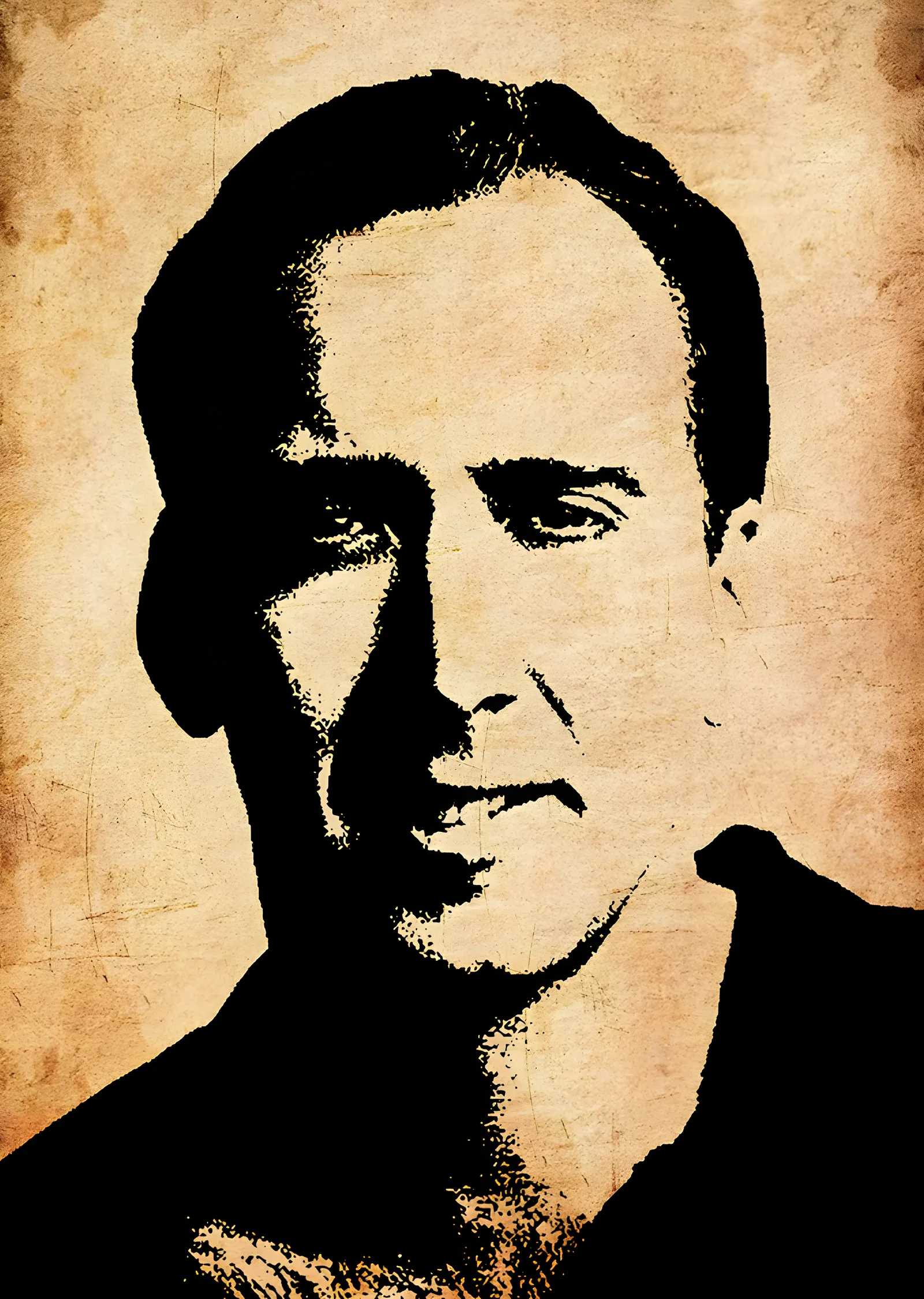Nicolas Cage - Stencil Portre metal tablo