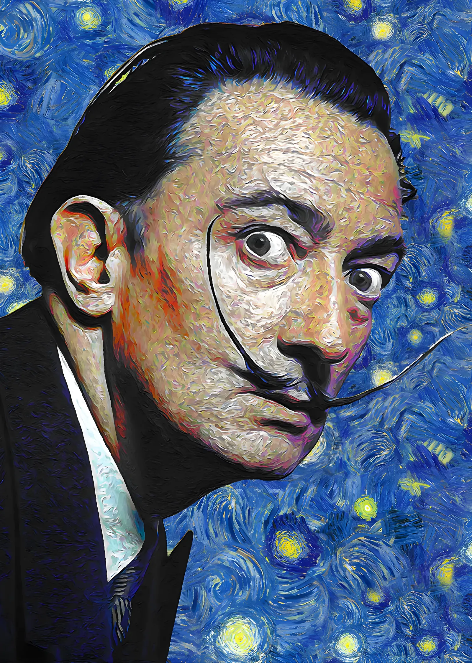 Salvador Dalí - Yıldızlı Gece Dokusunda metal tablo