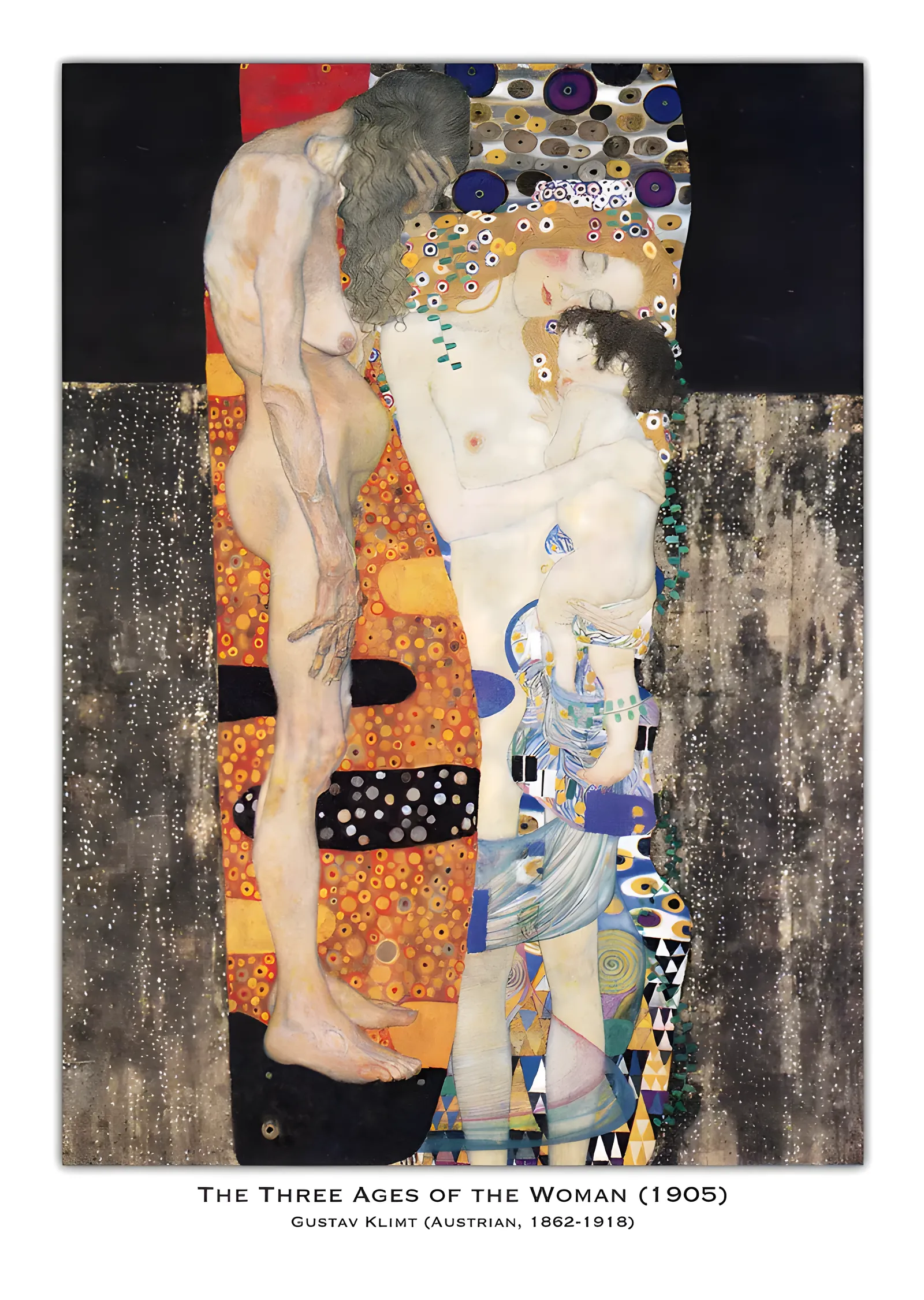 Gustav Klimt - Kadının Üç Çağı metal tablo