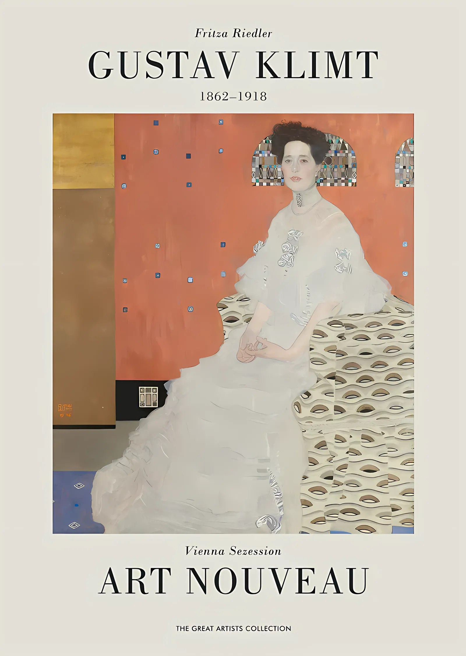 Gustav Klimt - Fritza Riedler Portresi metal tablo