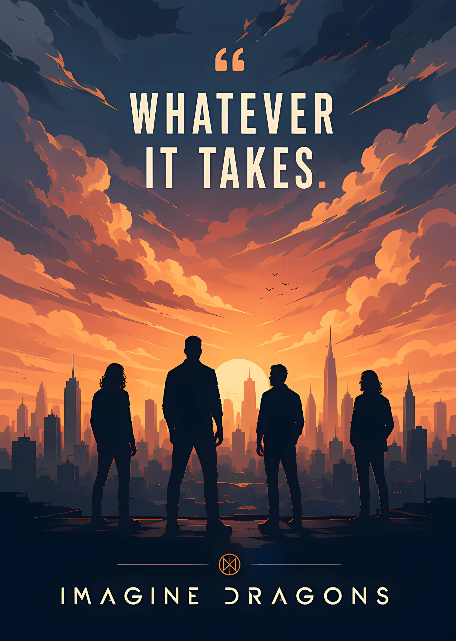 Imagine Dragons - Whatever It Takes Silüeti metal tablo