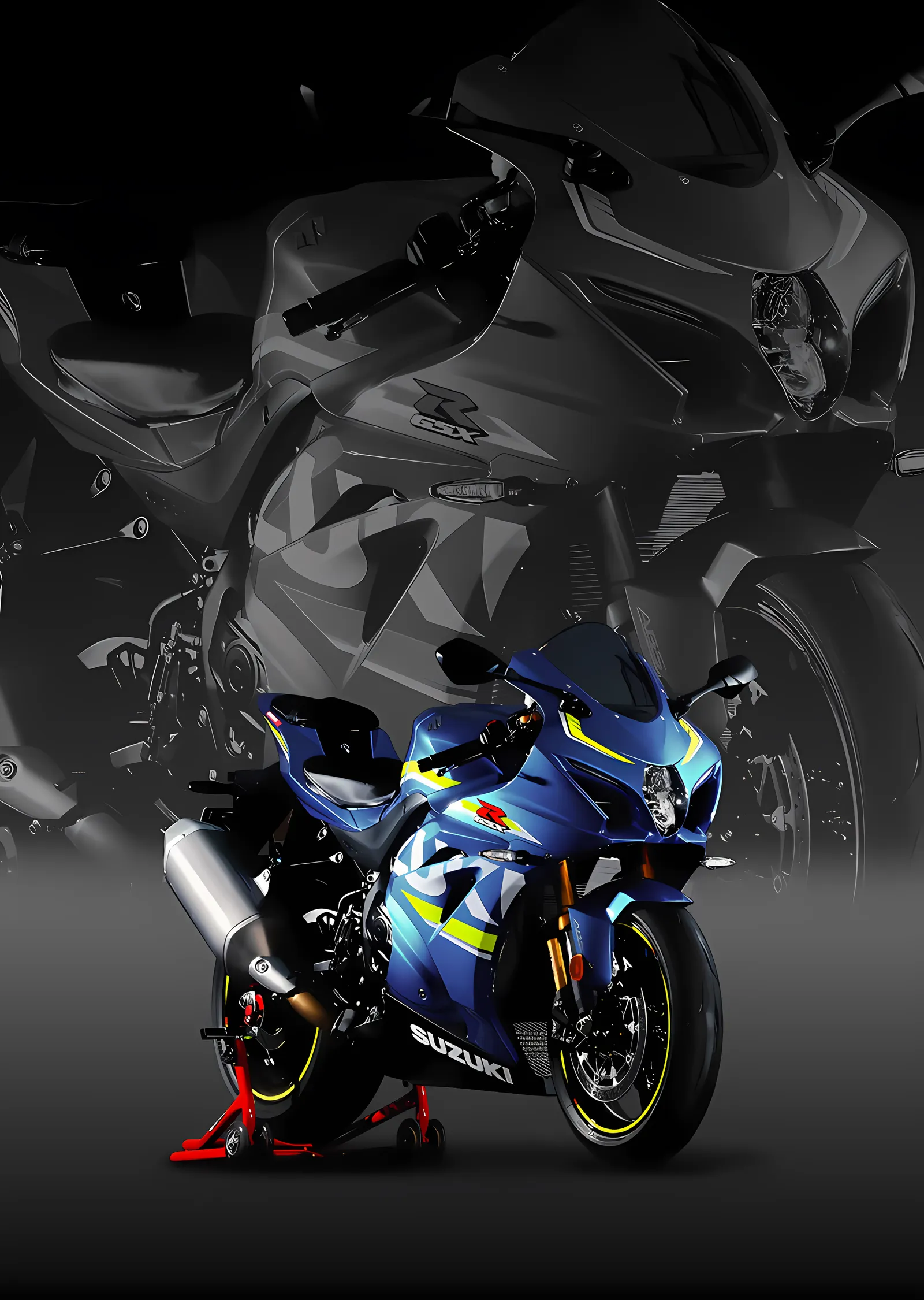 Suzuki GSX-R1000 - Mavi Yarış metal tablo
