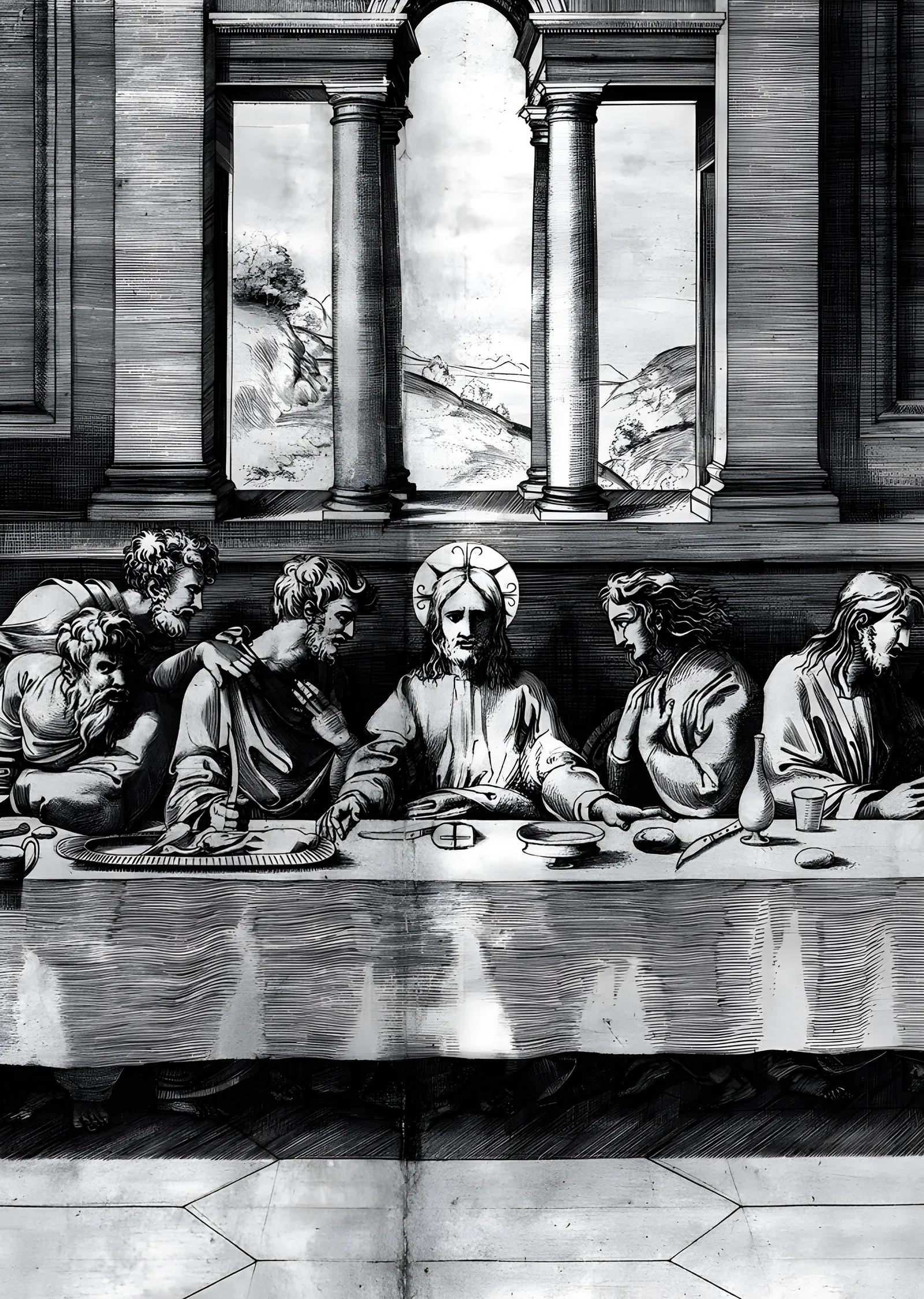 Son Akşam Yemeği - Leonardo da Vinci metal tablo