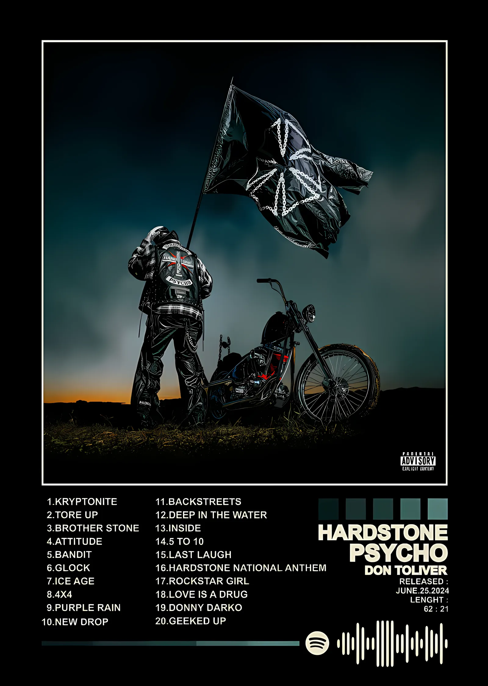 Don Toliver - Hardstone Psycho metal tablo