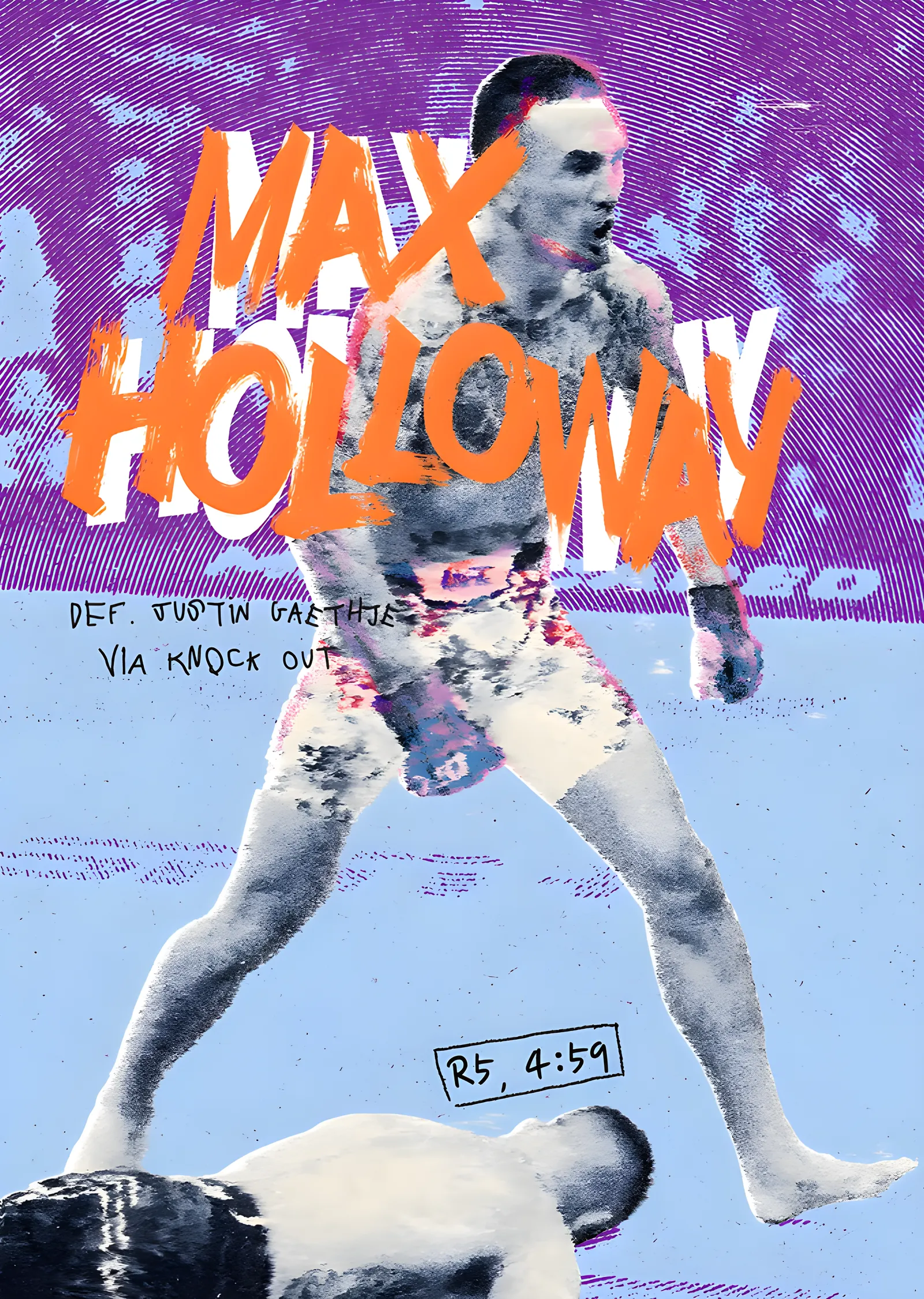 Max Holloway - Zafer metal tablo