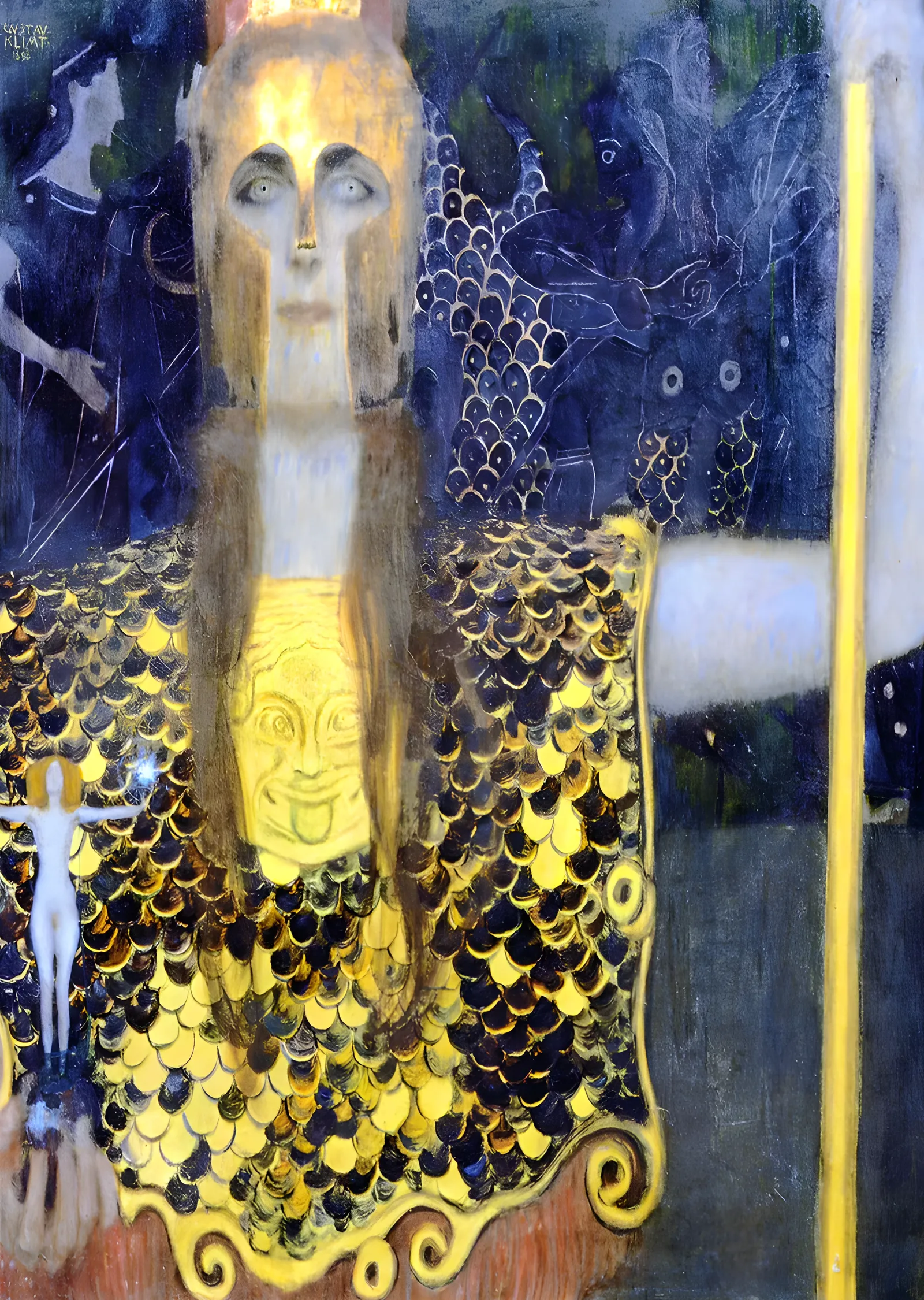 Gustav Klimt - Pallas Athena metal tablo