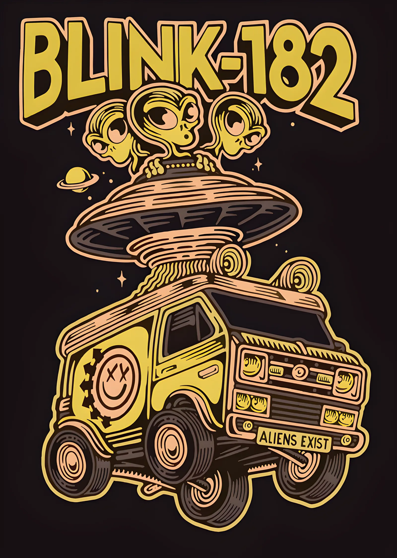 Blink-182 - Aliens Exist Minibüsü metal tablo