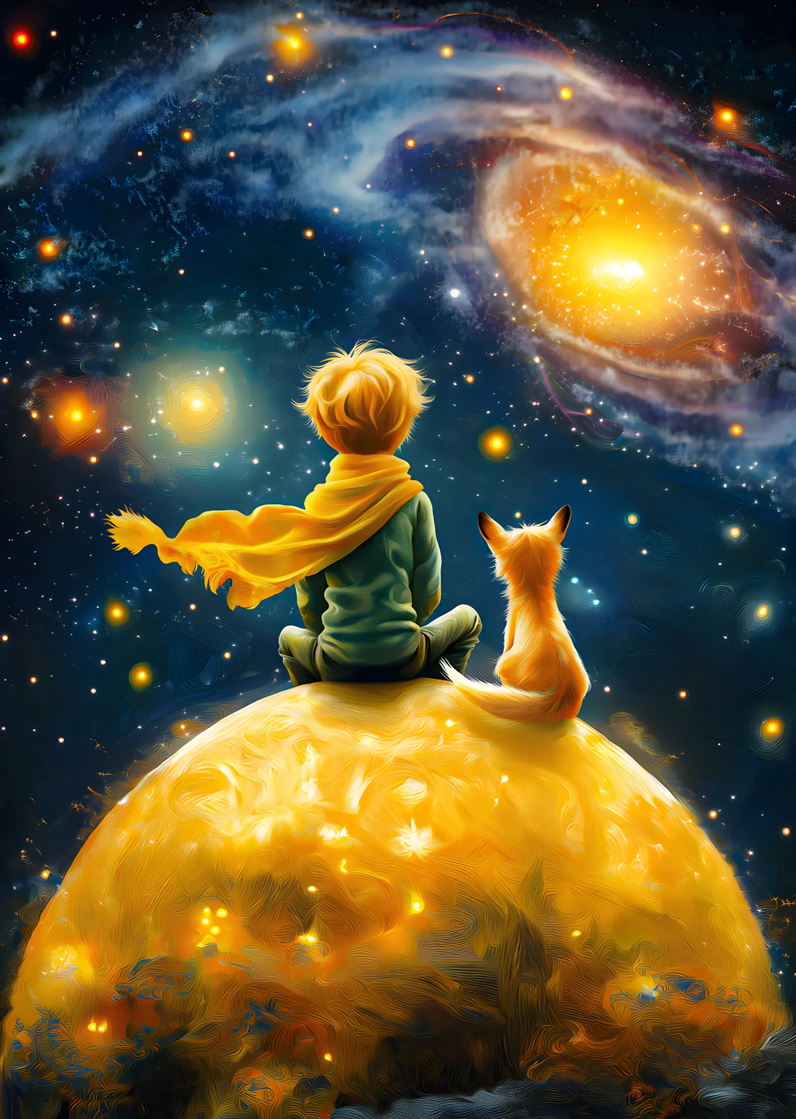 The Little Prince - Altın Gezegende Yıldız İzleme metal tablo
