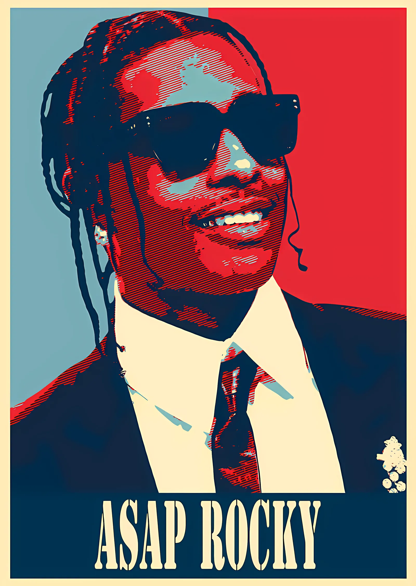 ASAP Rocky - Gözlüklü Poster Portre metal tablo