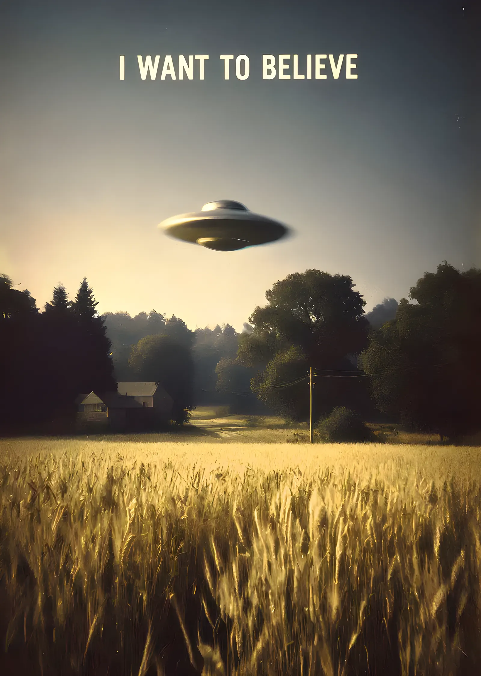 The X-Files - Buğday Tarlasında Uçandaire metal tablo