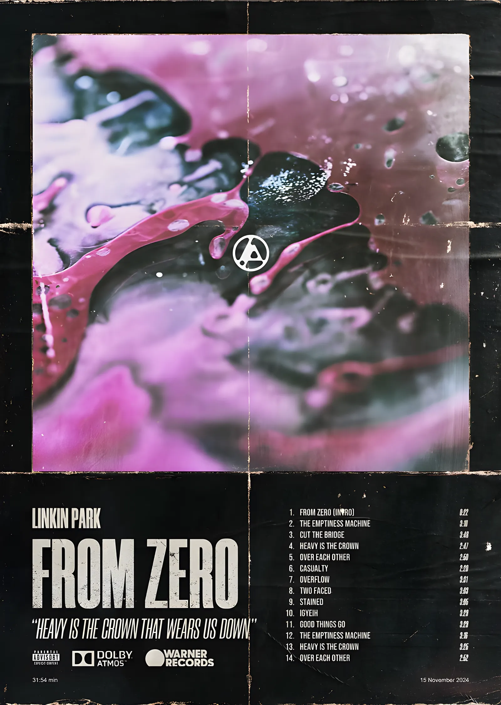 Linkin Park - From Zero Afişi metal tablo