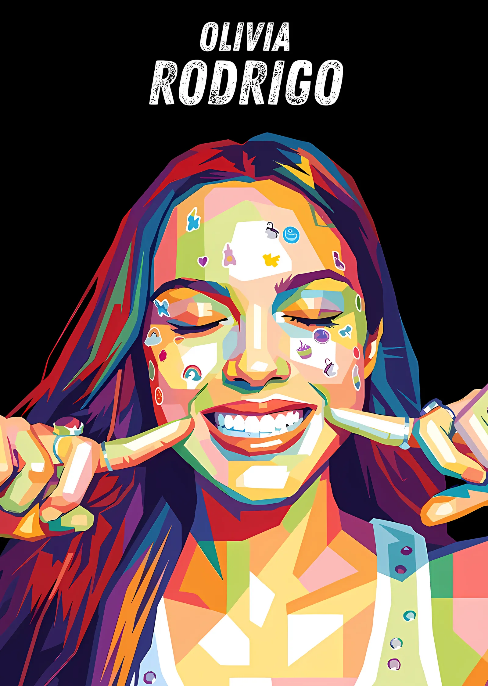 Olivia Rodrigo - Çıkartmalı Pop Art metal tablo