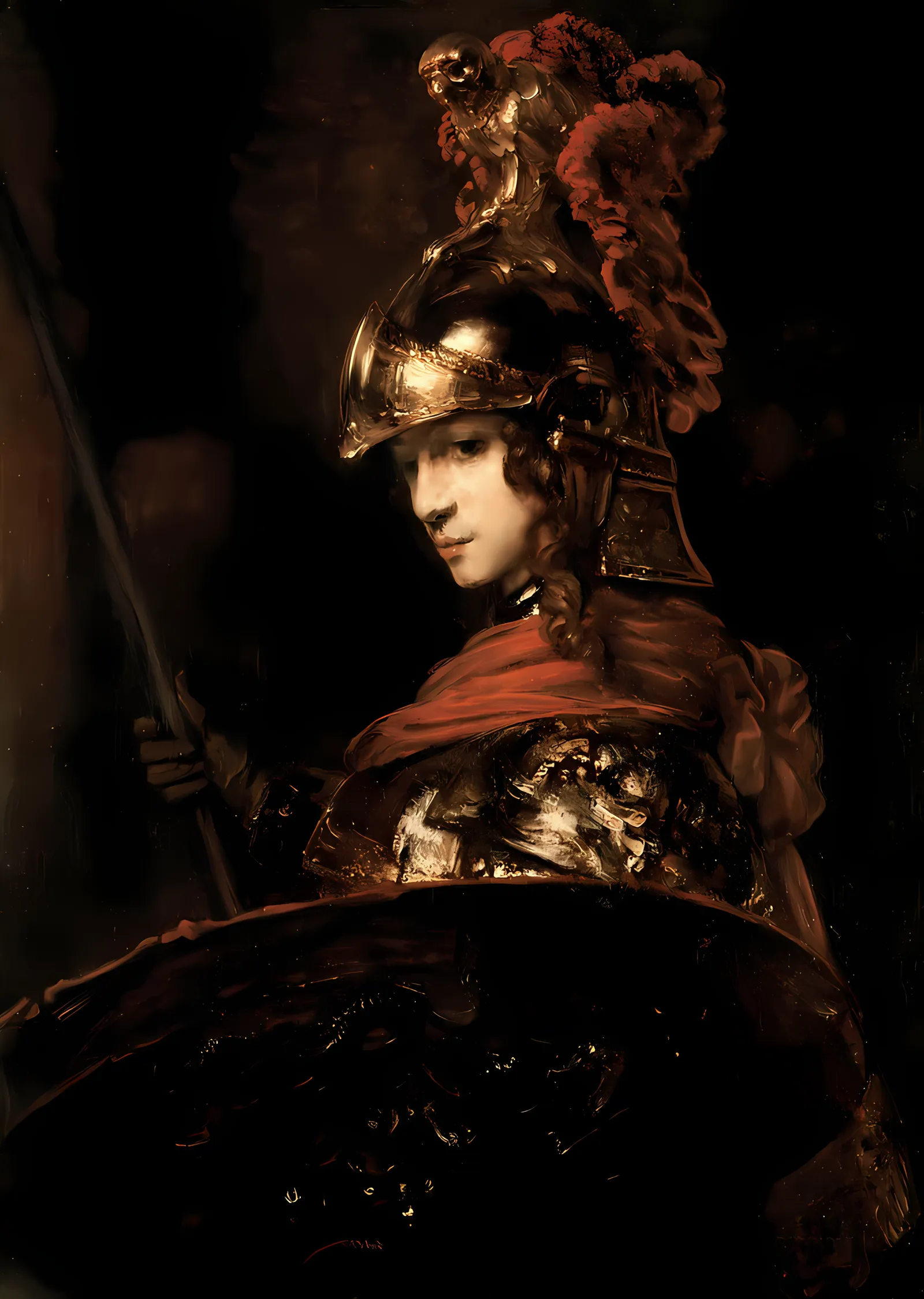 Pallas Athena - Rembrandt metal tablo